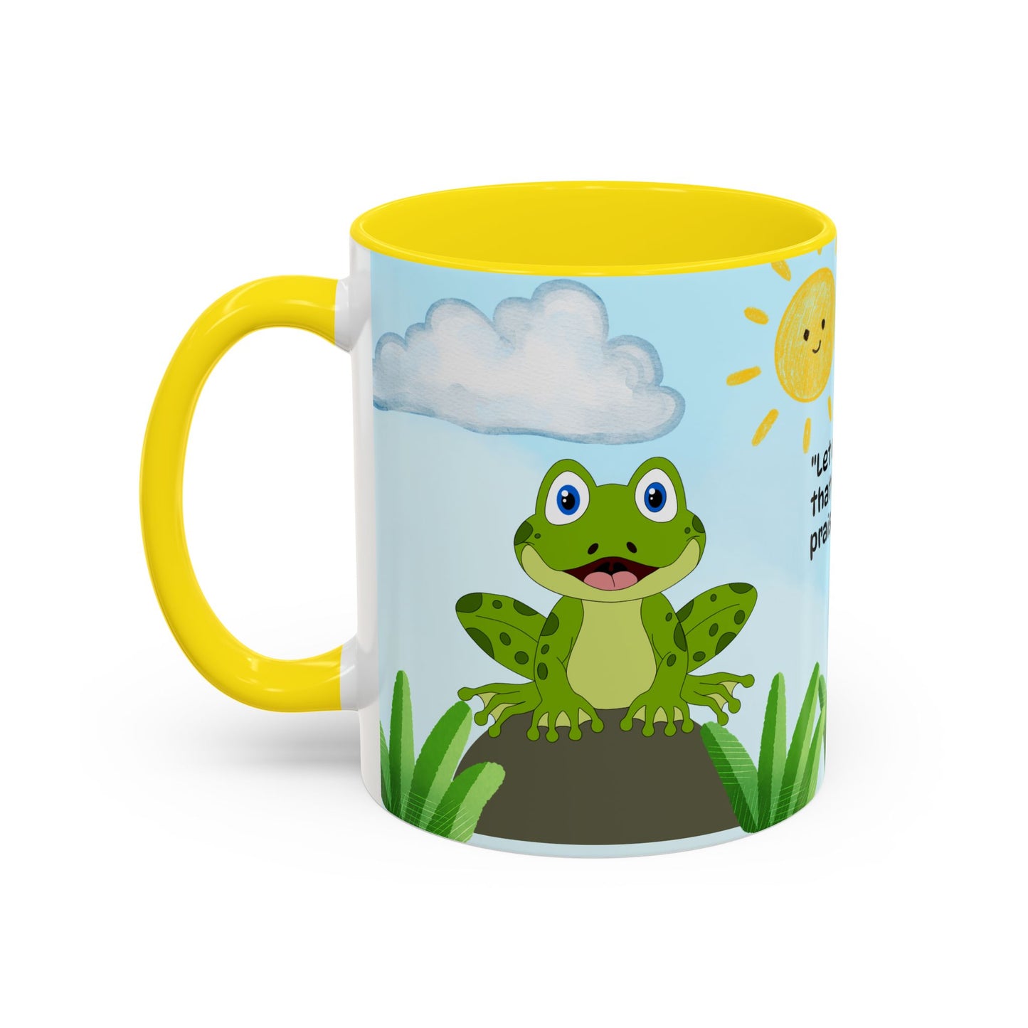 Frog Coffee Mug — Christian Ceramic Mug (Psalm 150:6)