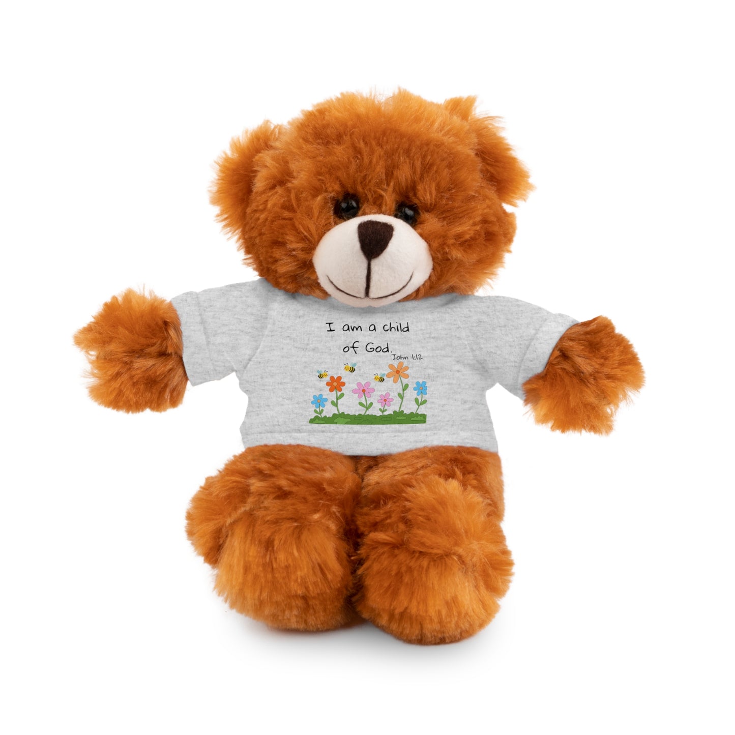 Christan Plush Toy, John 1:12  — Stuffed Animal with 'I Am a Child of God' T‑Shirt