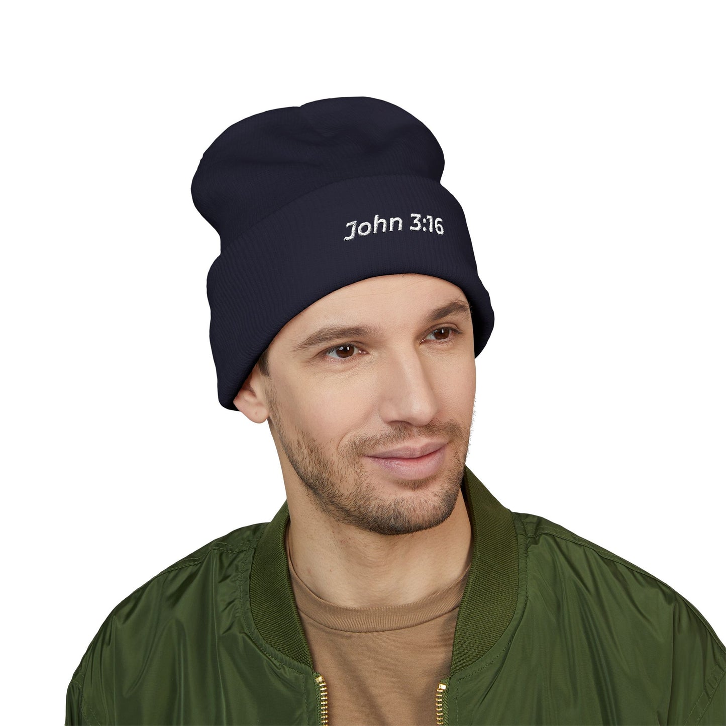 John 3:16 Embroidered Cuffed Beanie
