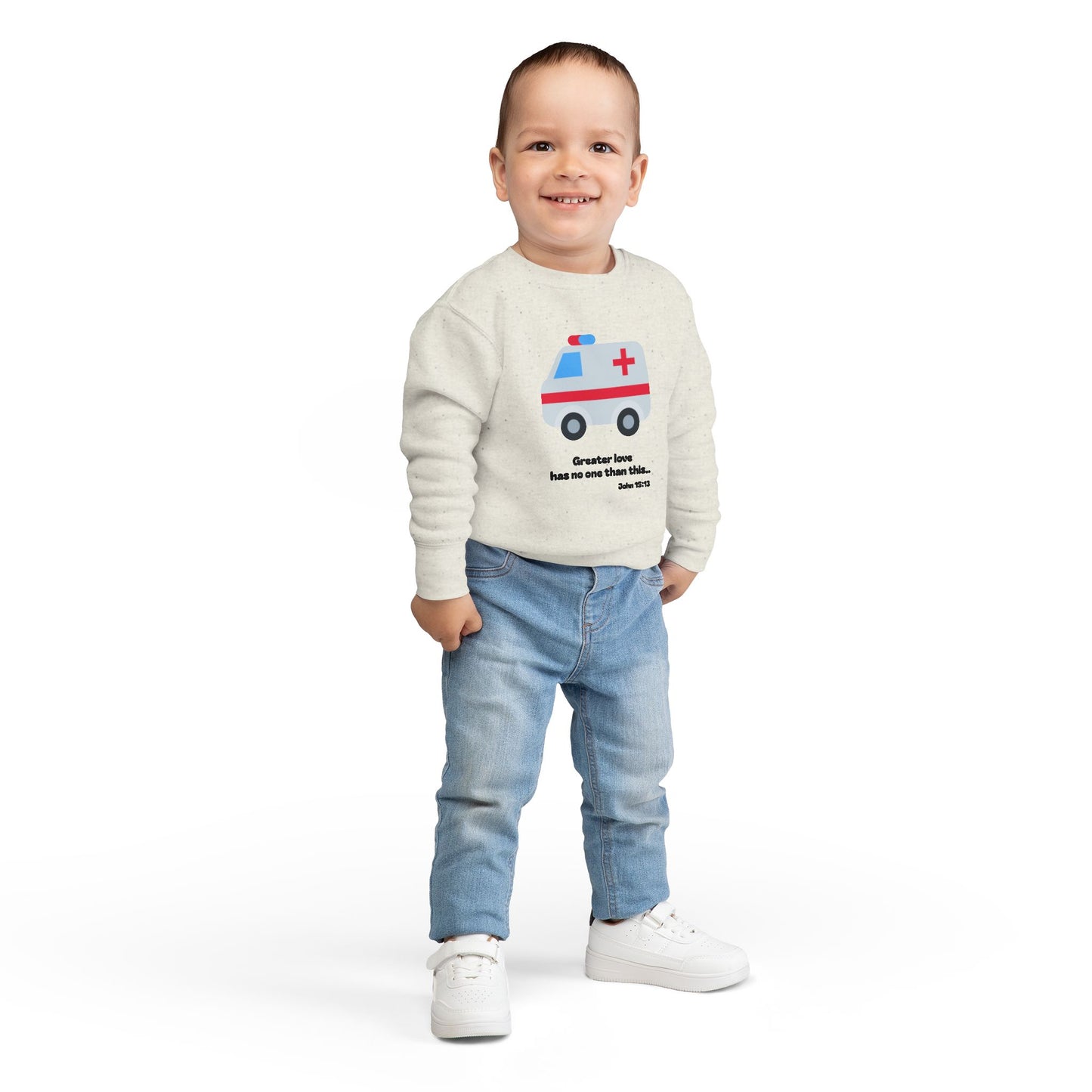 Christian Toddler Sweatshirt • Ambulance Kids Pullover (John 15:13)