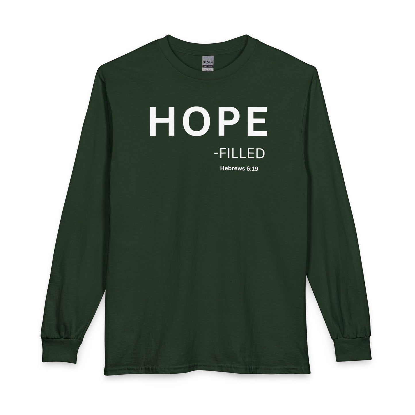 HOPE - filled Long Sleeve Tee — Christian Statement Shirt (Hebrews 6:19)