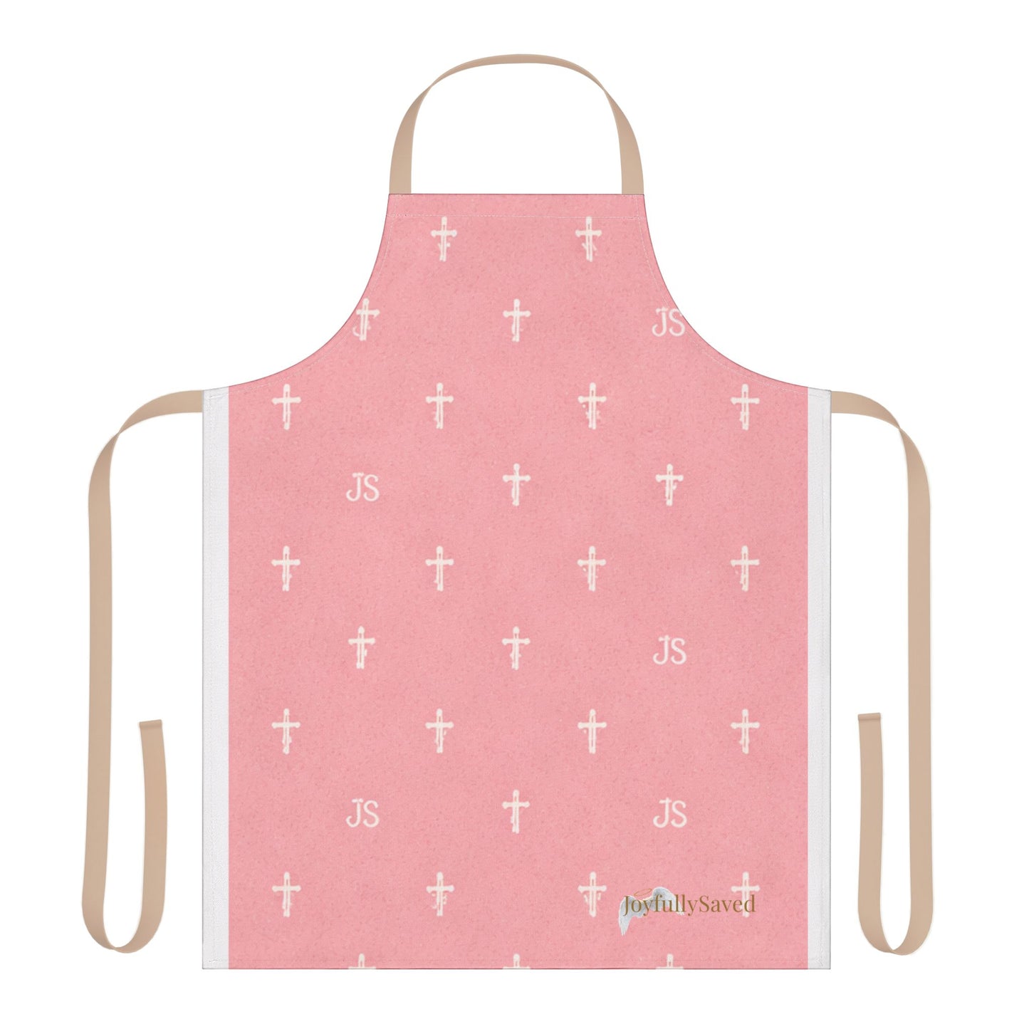 Christian Cross Pink Apron — large print, Faith Kitchen Apron