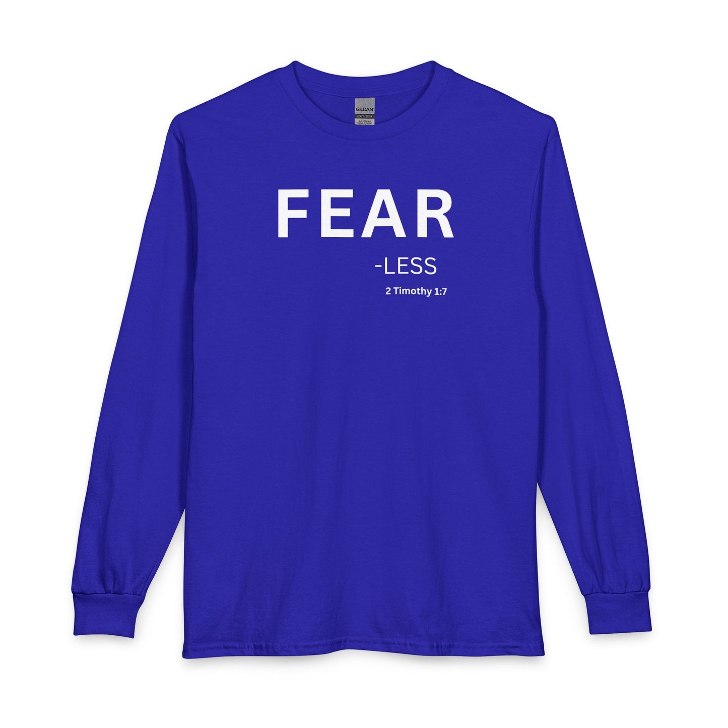 Fear-Less Long Sleeve Tee – Christian Shirt (2 Timothy 1:7)