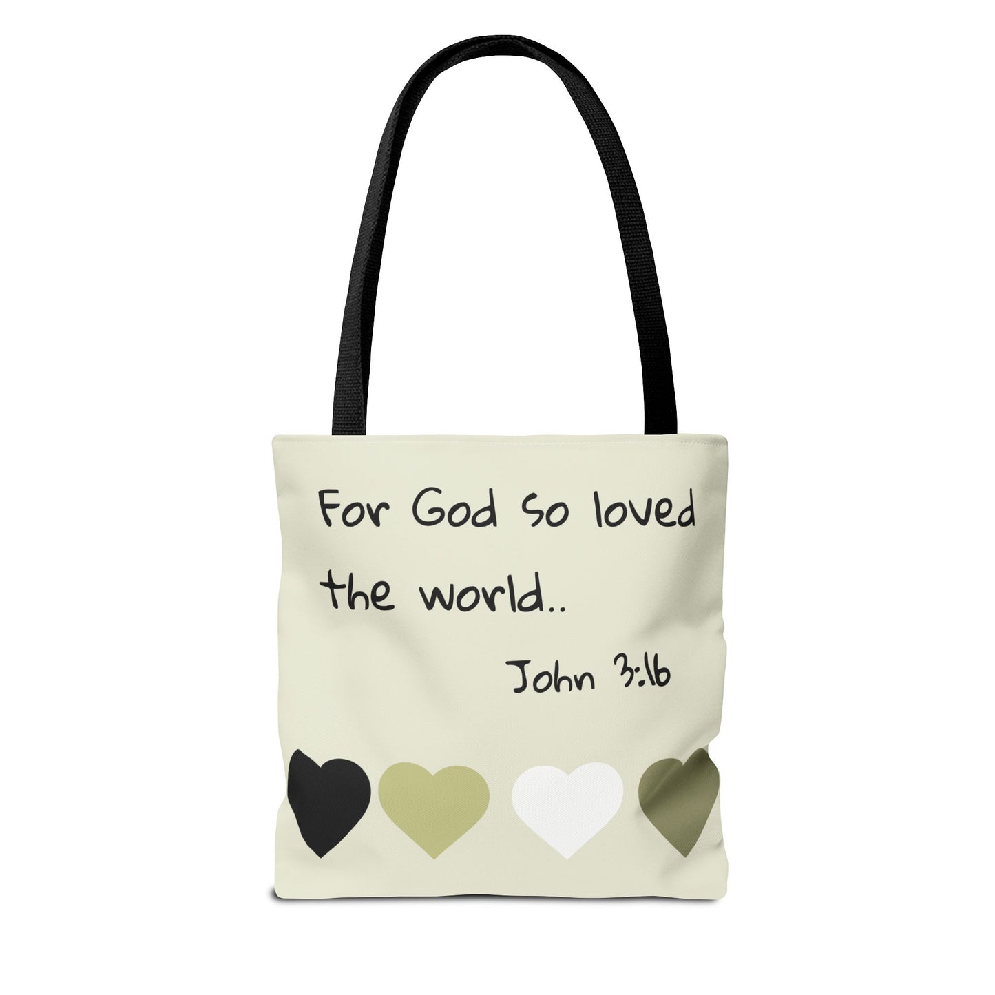 John 3:16 Scripture Tote Bag — "For God so loved the world" Religious Canvas Tote