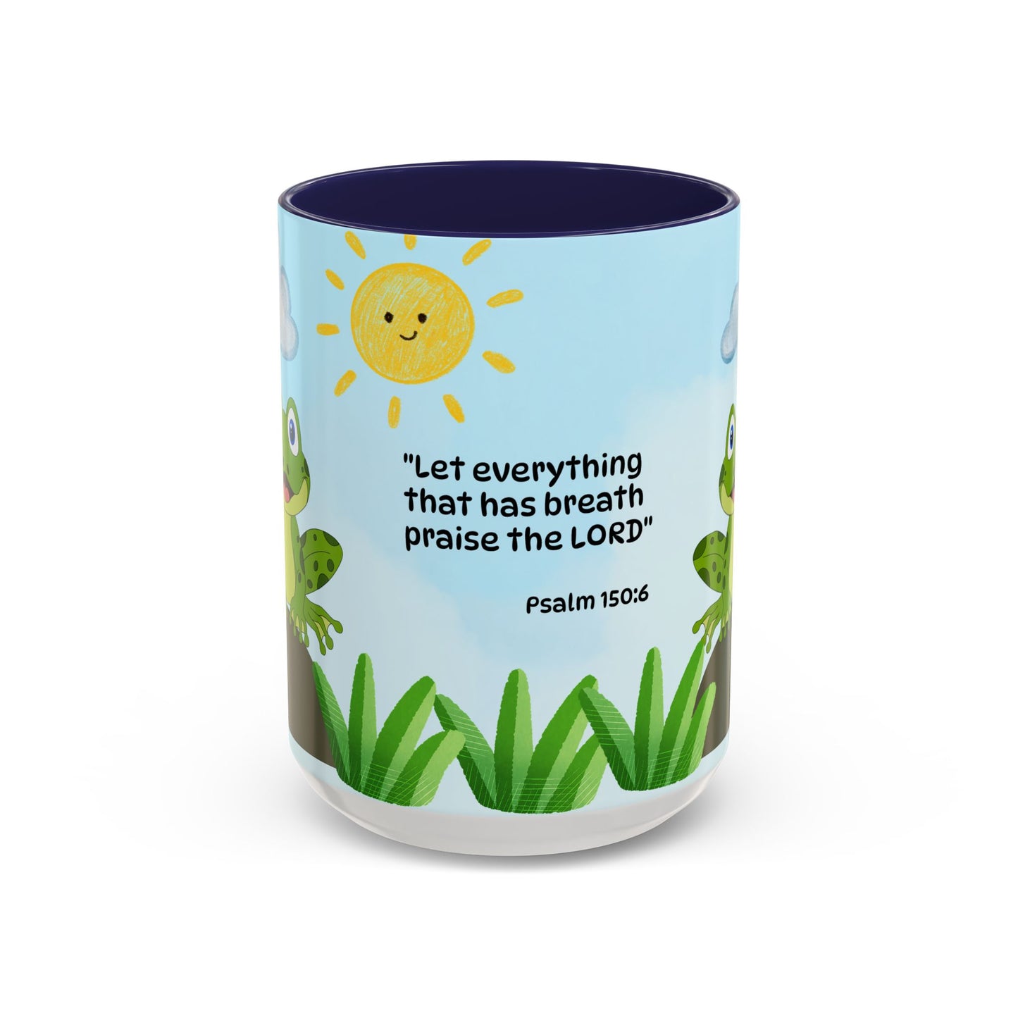 Frog Coffee Mug — Christian Ceramic Mug (Psalm 150:6)