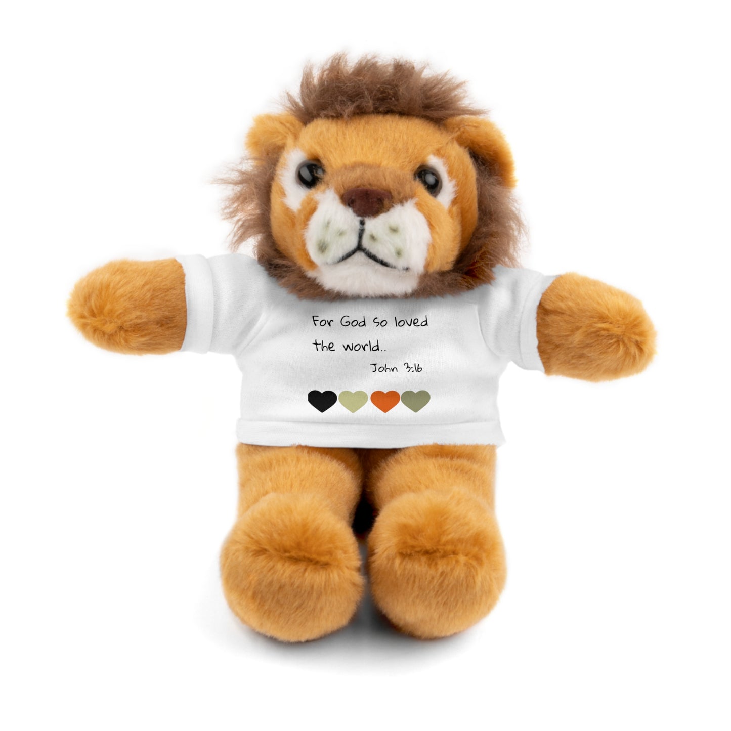 Christan Plush Toy, John 3:16  — Stuffed Animal with 'I Am a Child of God' T‑Shirt