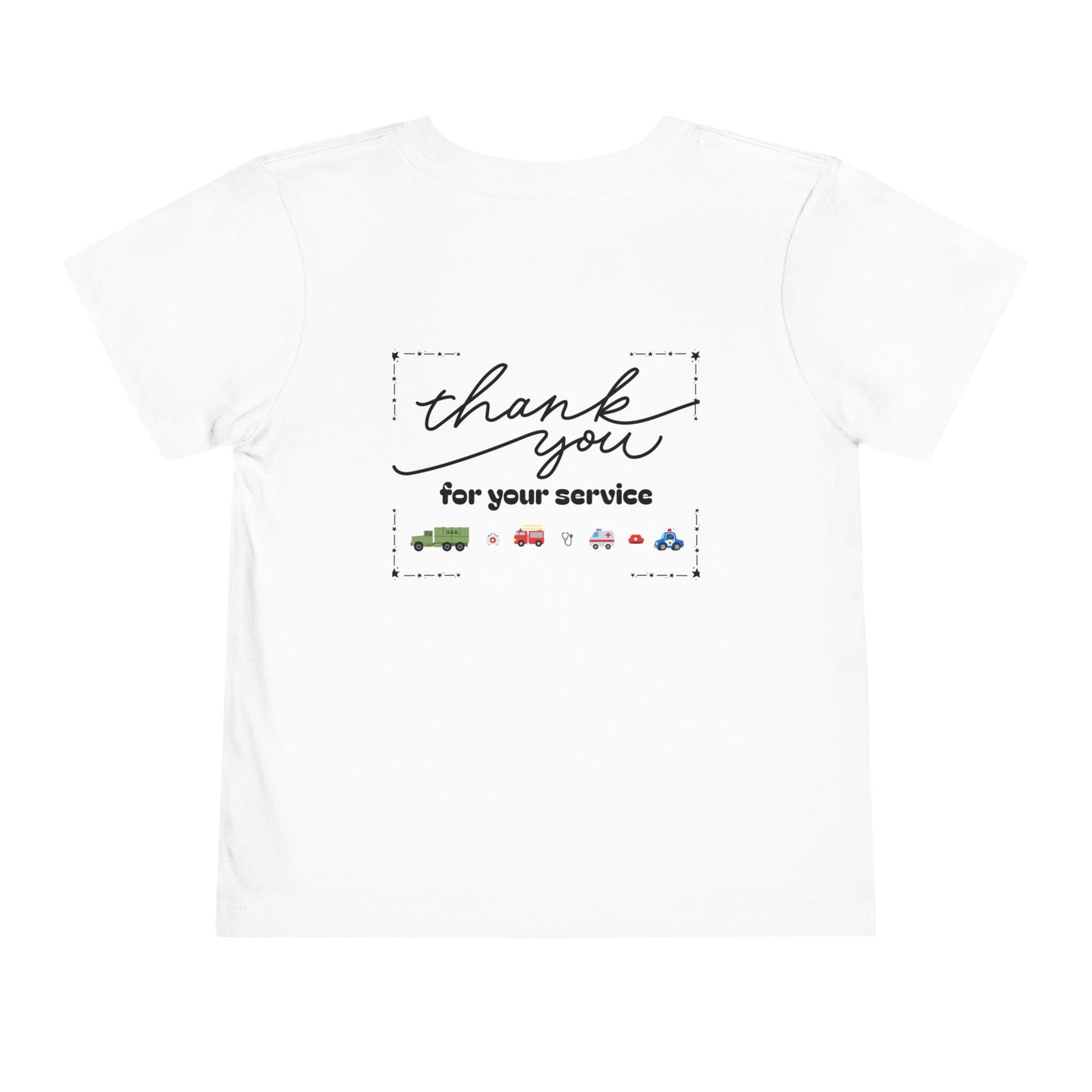 Christian Toddler Tee — Military Truck Graphic (John 15:13)