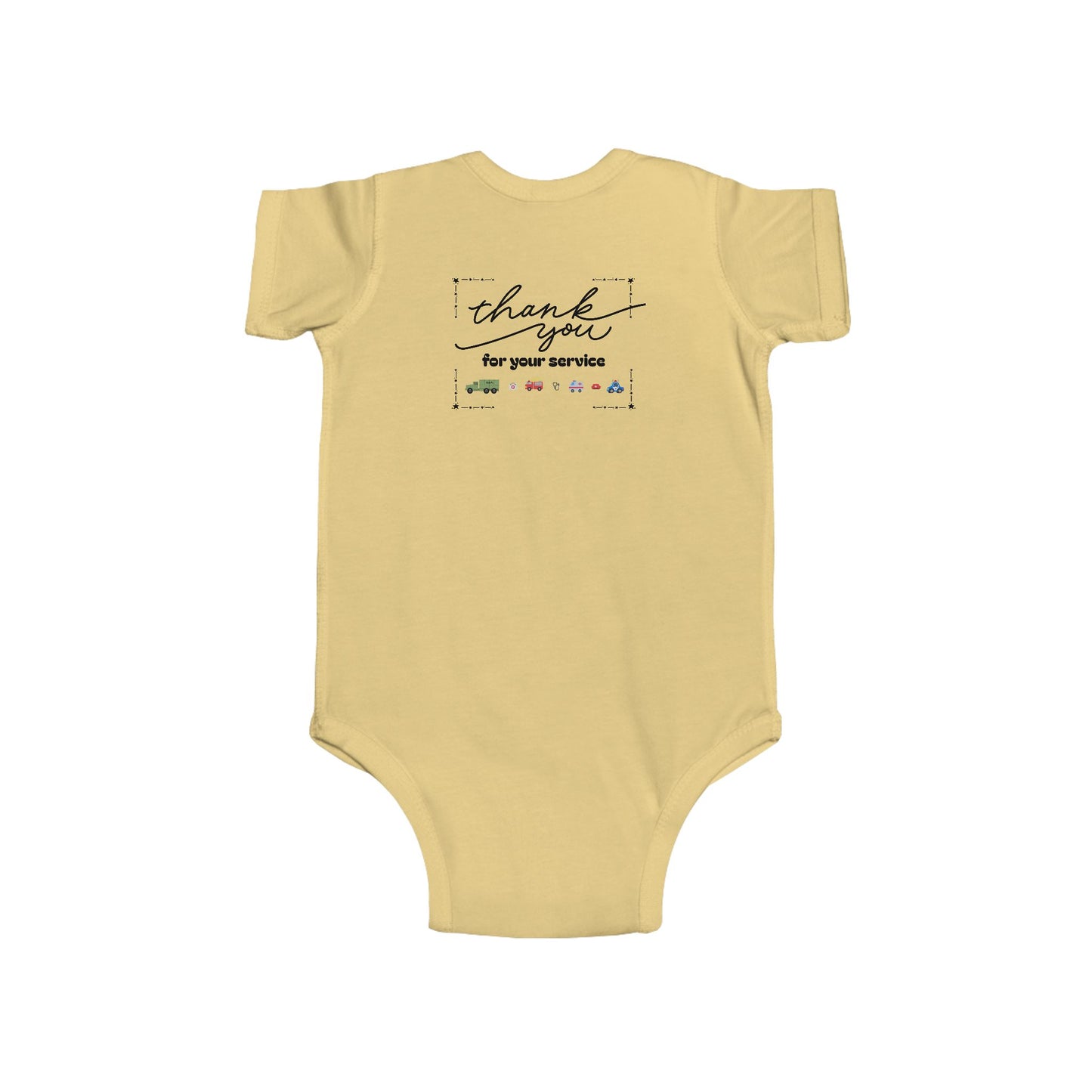 Christian Infant Bodysuit - Fire Truck Baby Onesie (John 15:13)