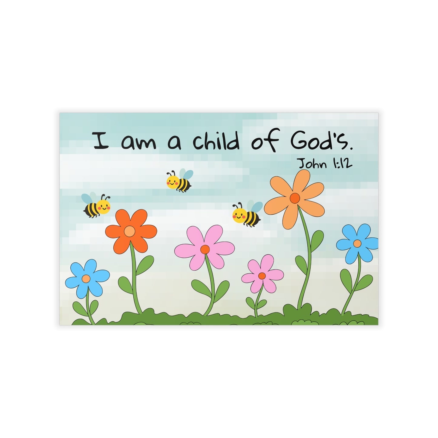 Christian Flower Wall Decal – "I am a child of God's" Nursery Art
