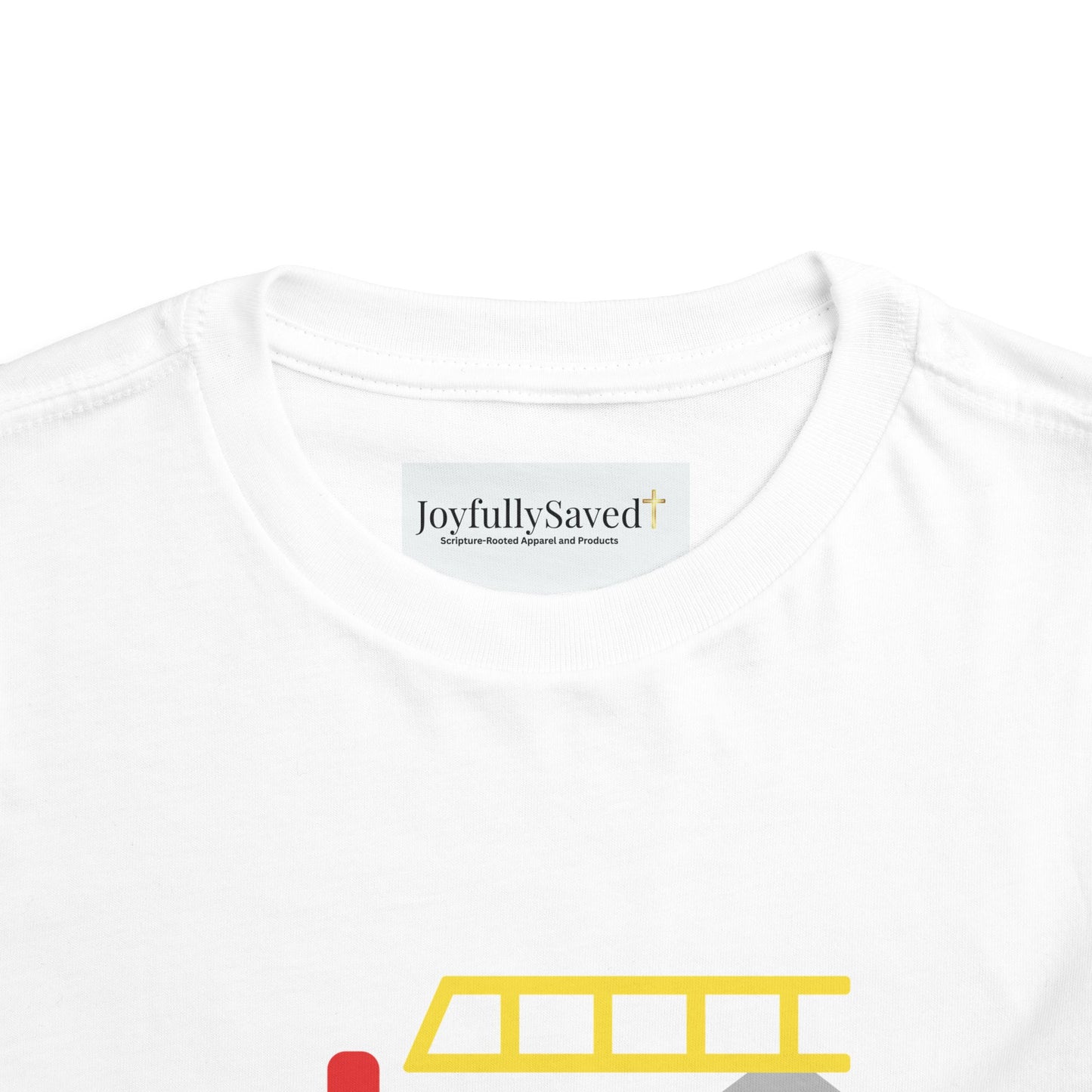 Christian Toddler Tee — Fire Truck Graphic (John 15:13)