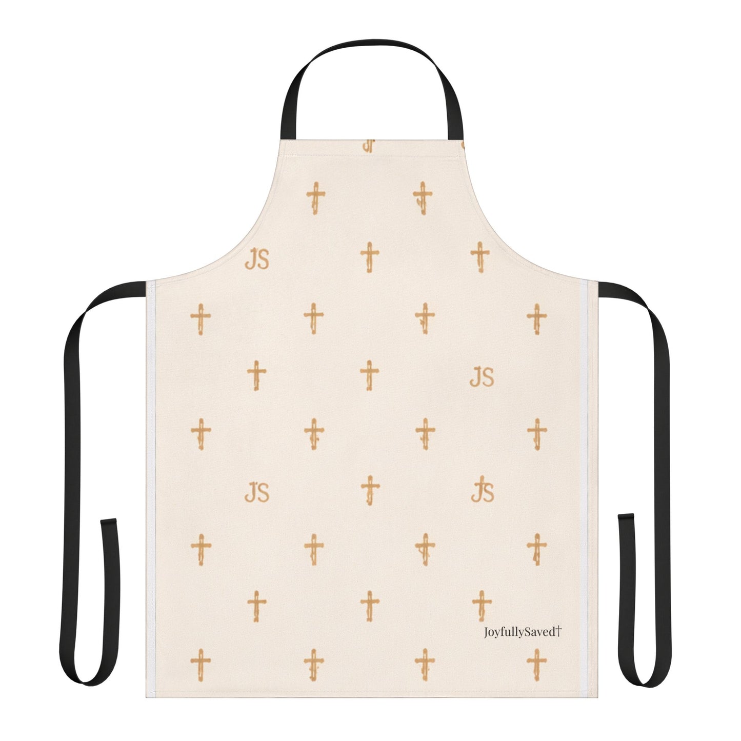 Christian Cross Creme Apron — large print, Faith Kitchen Apron