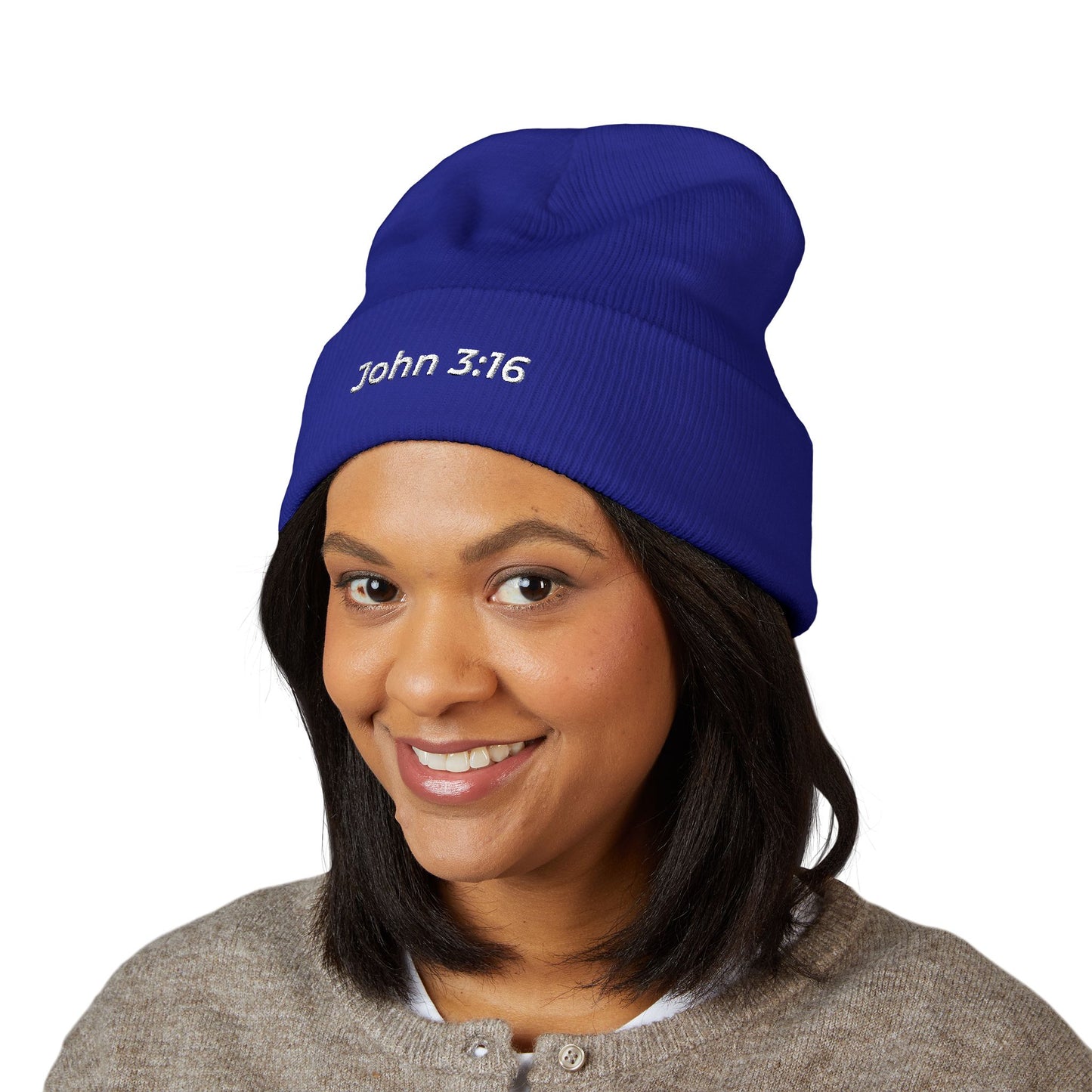 John 3:16 Embroidered Cuffed Beanie