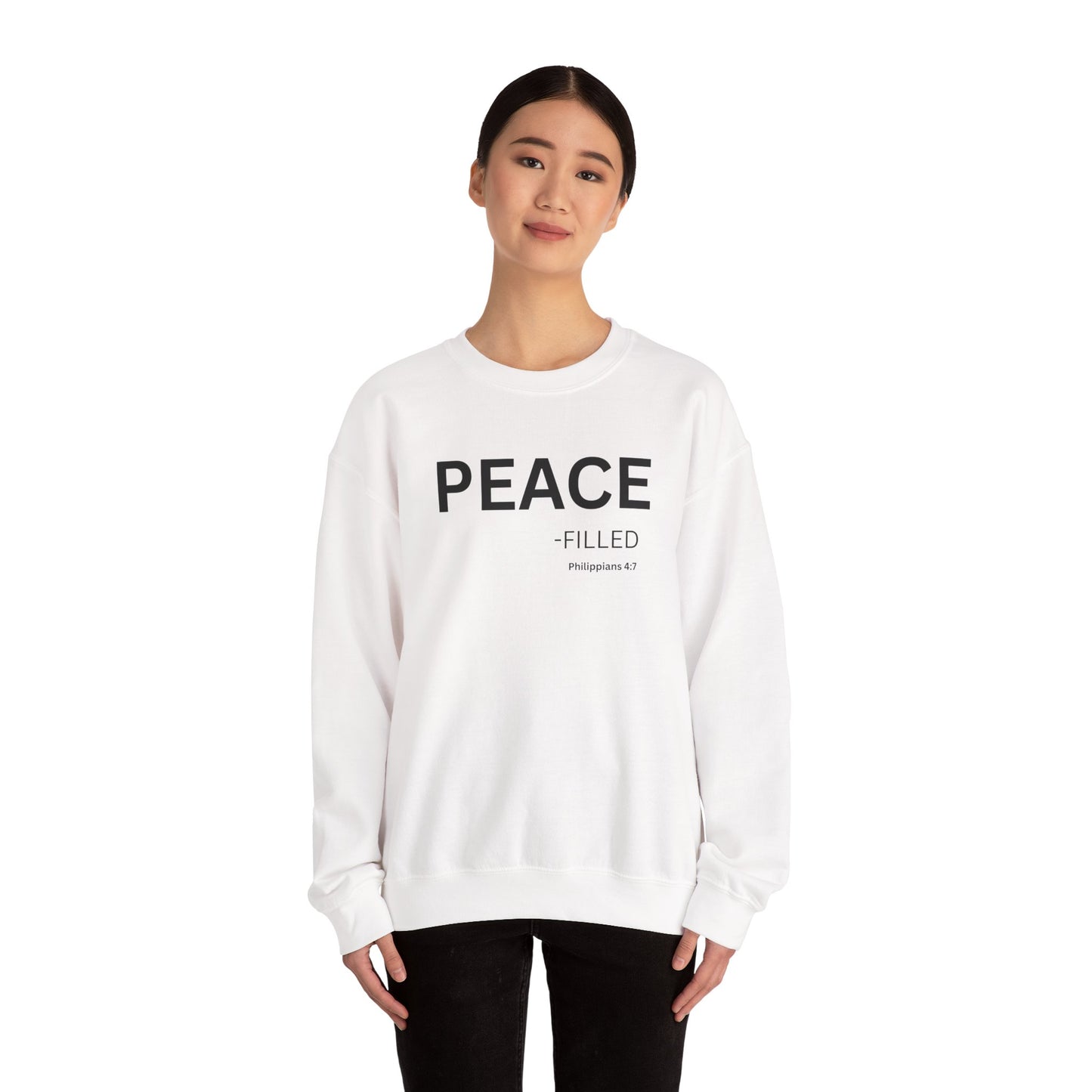 PEACE-filled Sweatshirt | Chritian Unisex clothing ( Philippians 4:7)