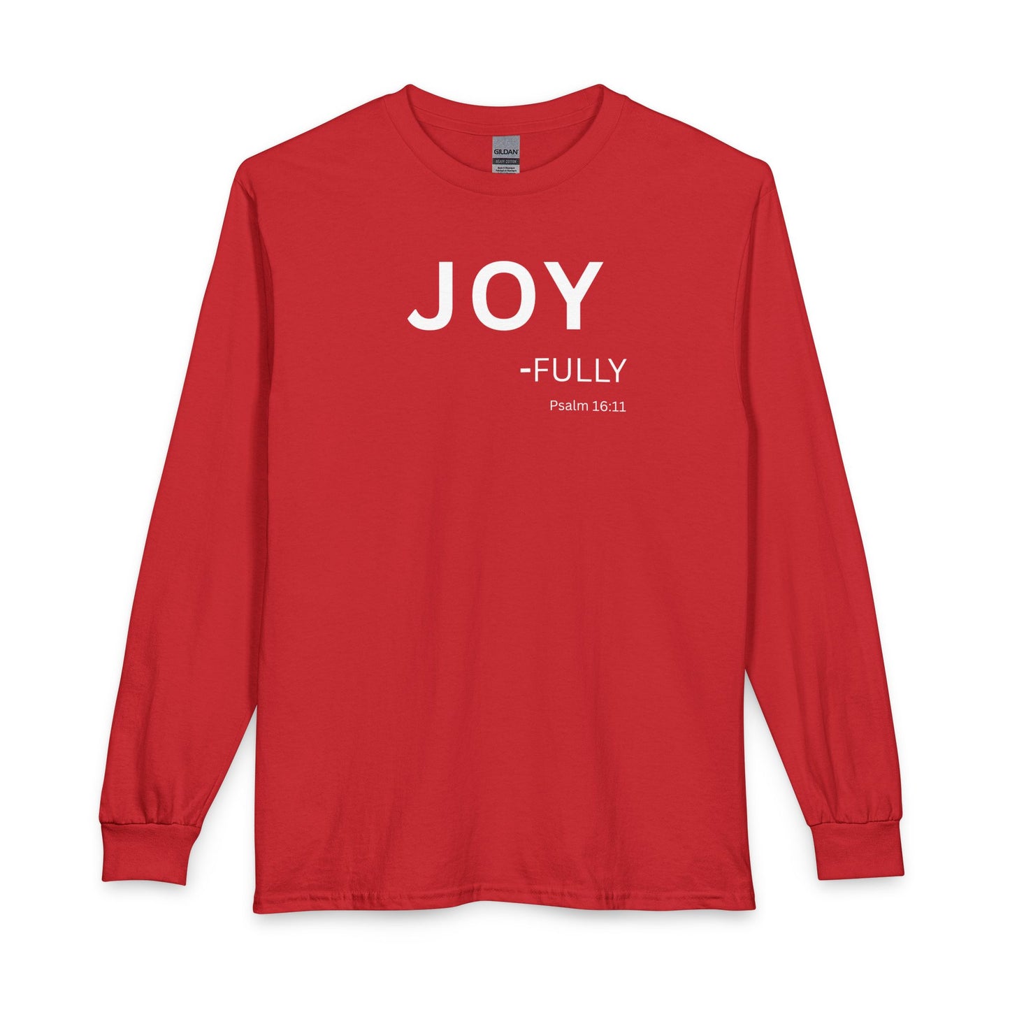 Joy-Fully Long Sleeve Tee – Christian Shirt (Psalm 16:11)
