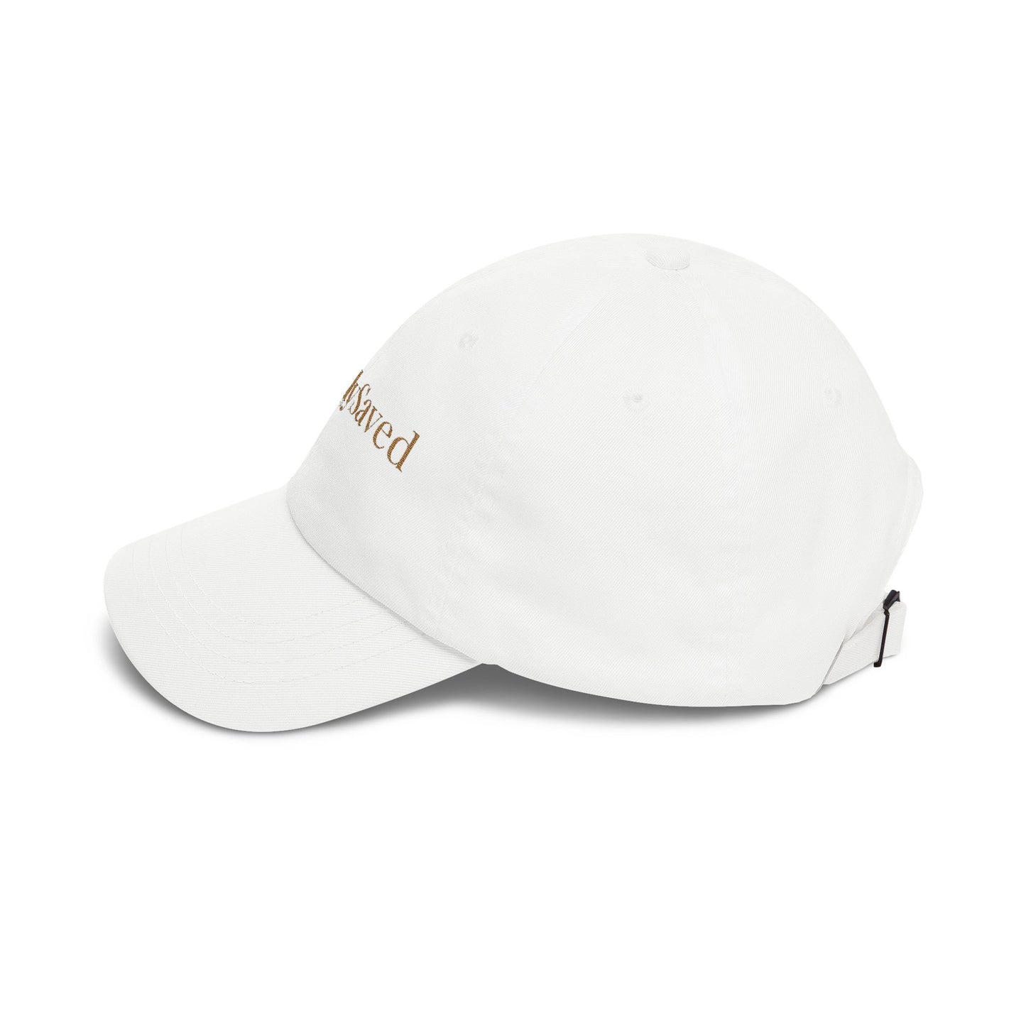 Joyfully Saved "dad" Cap, Logo only — Embroidered Hat, Gold text