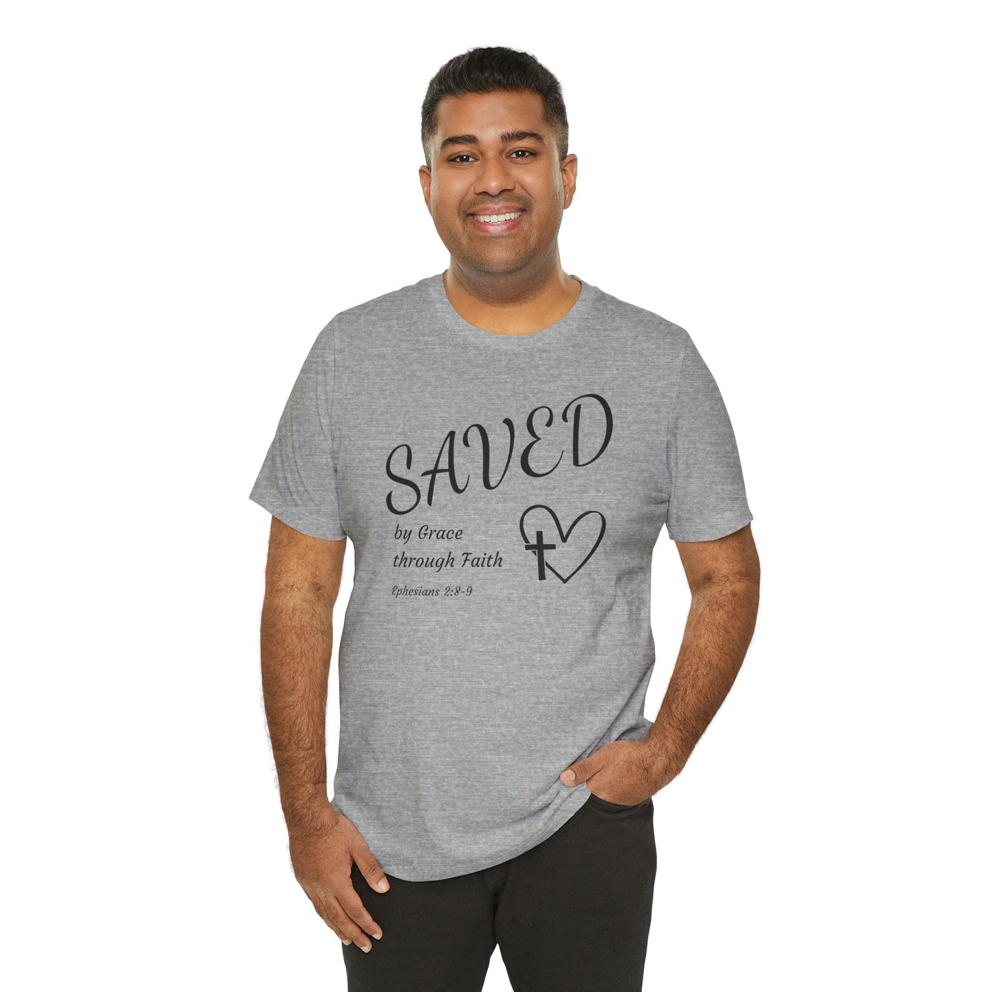 Ephesians 2:8-9 Christian T-Shirt — "SAVED by Grace through Faith" Tee