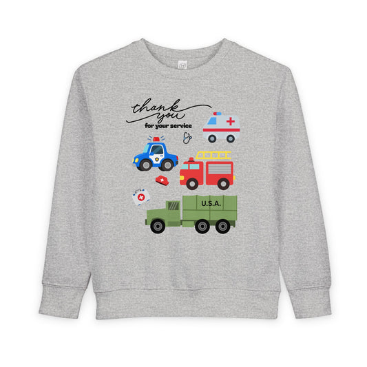 Christian Toddler Sweatshirt • Hero Vehicles Kids Pullover (John15:13)