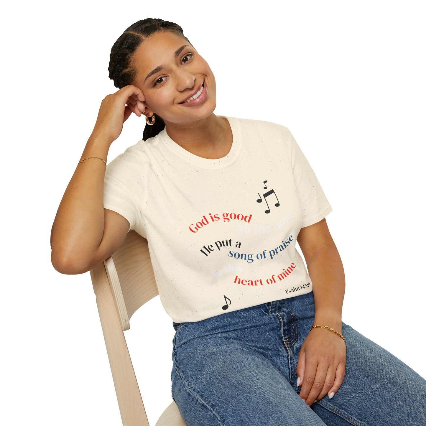 Christian Music T-Shirt — "God is good" Psalm 145:9 Worship Tee