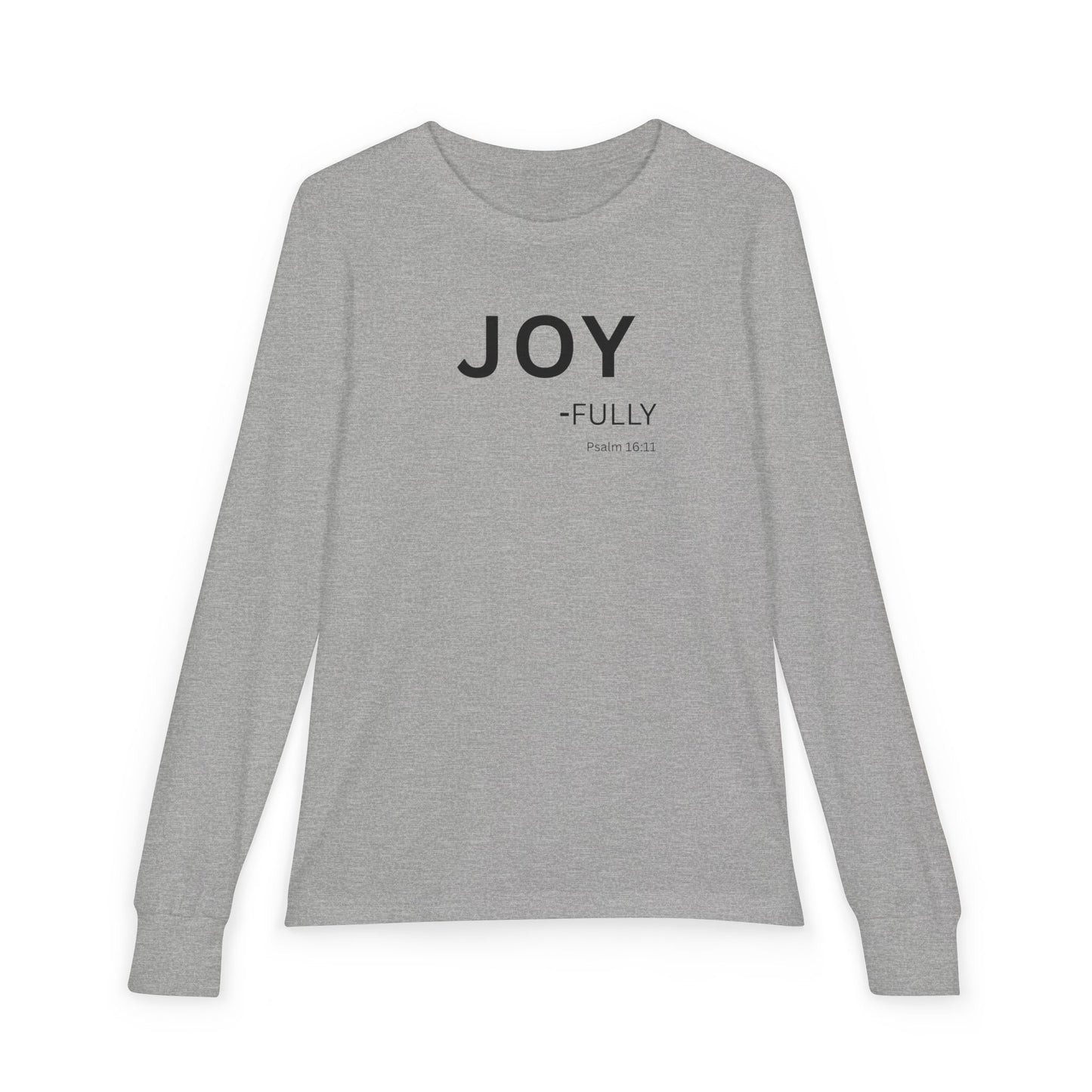 Joy-fully Psalm 16:11 Youth Jersey Long Sleeve Tee | Christian youth Shirt