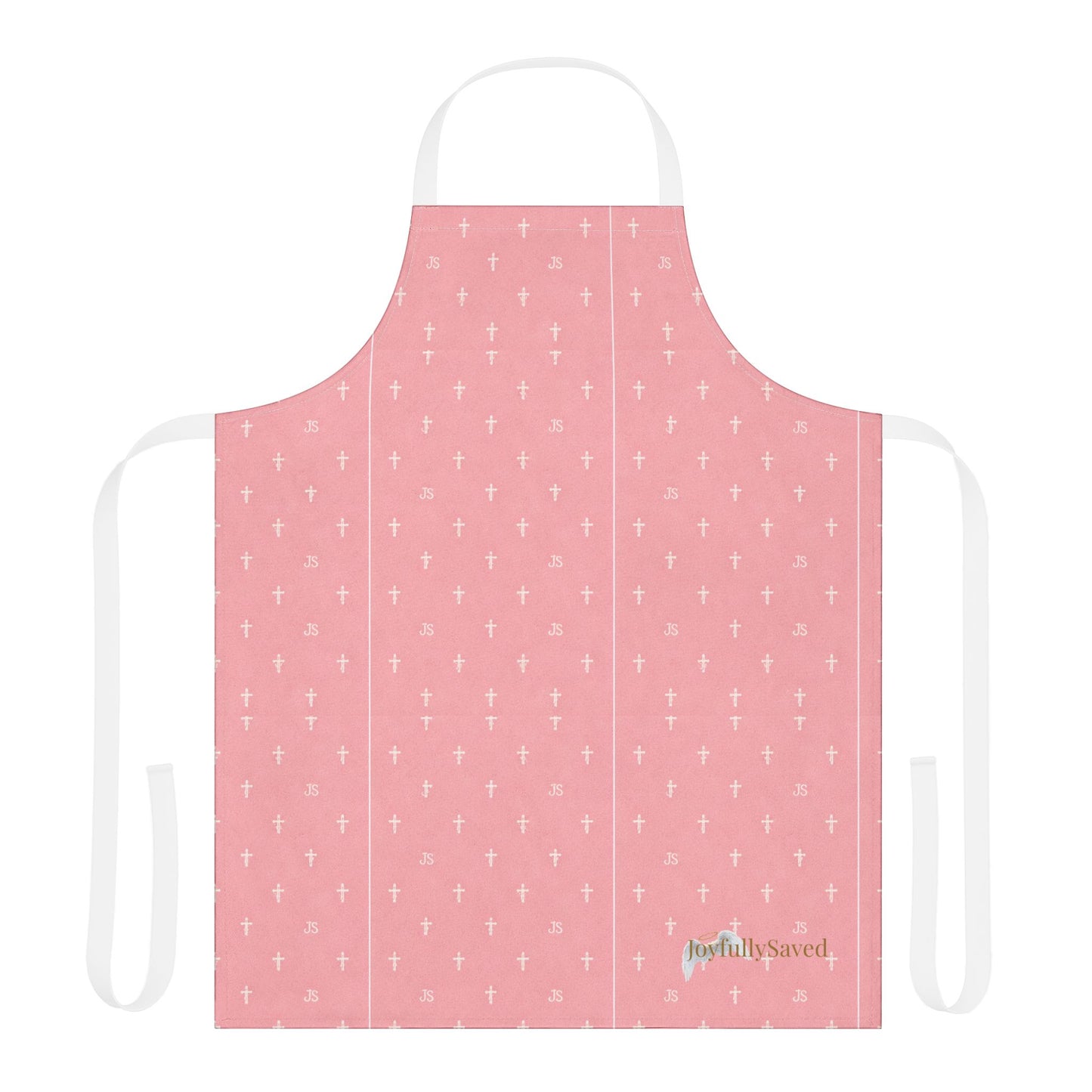 Christian Cross Pink Apron —Faith Kitchen Apron