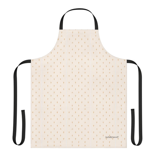 Christian Cross Cream Apron —Faith Kitchen Apron
