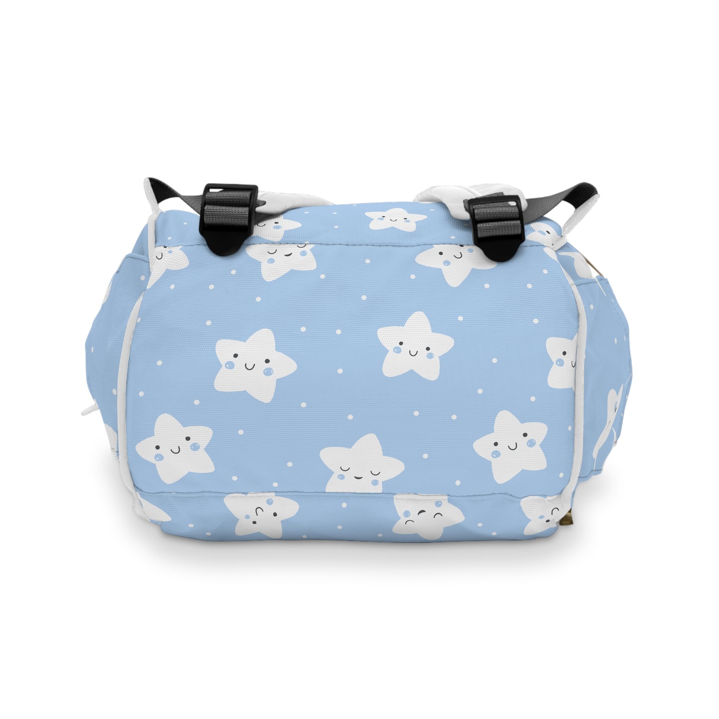 Cute Starry Baby Diaper Backpack – Light Blue Multifunctional Nappy Bag