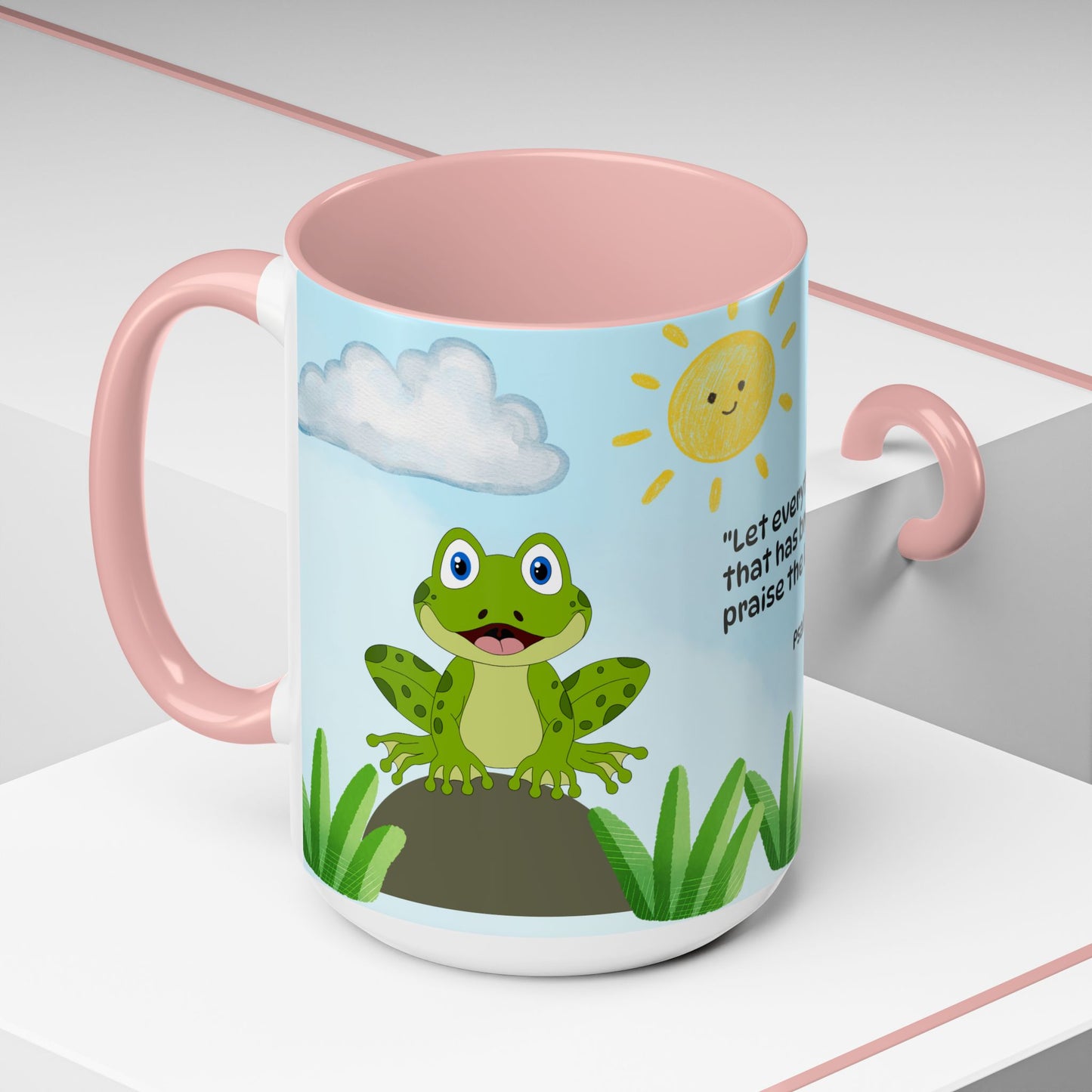 Frog Coffee Mug — Christian Ceramic Mug (Psalm 150:6)