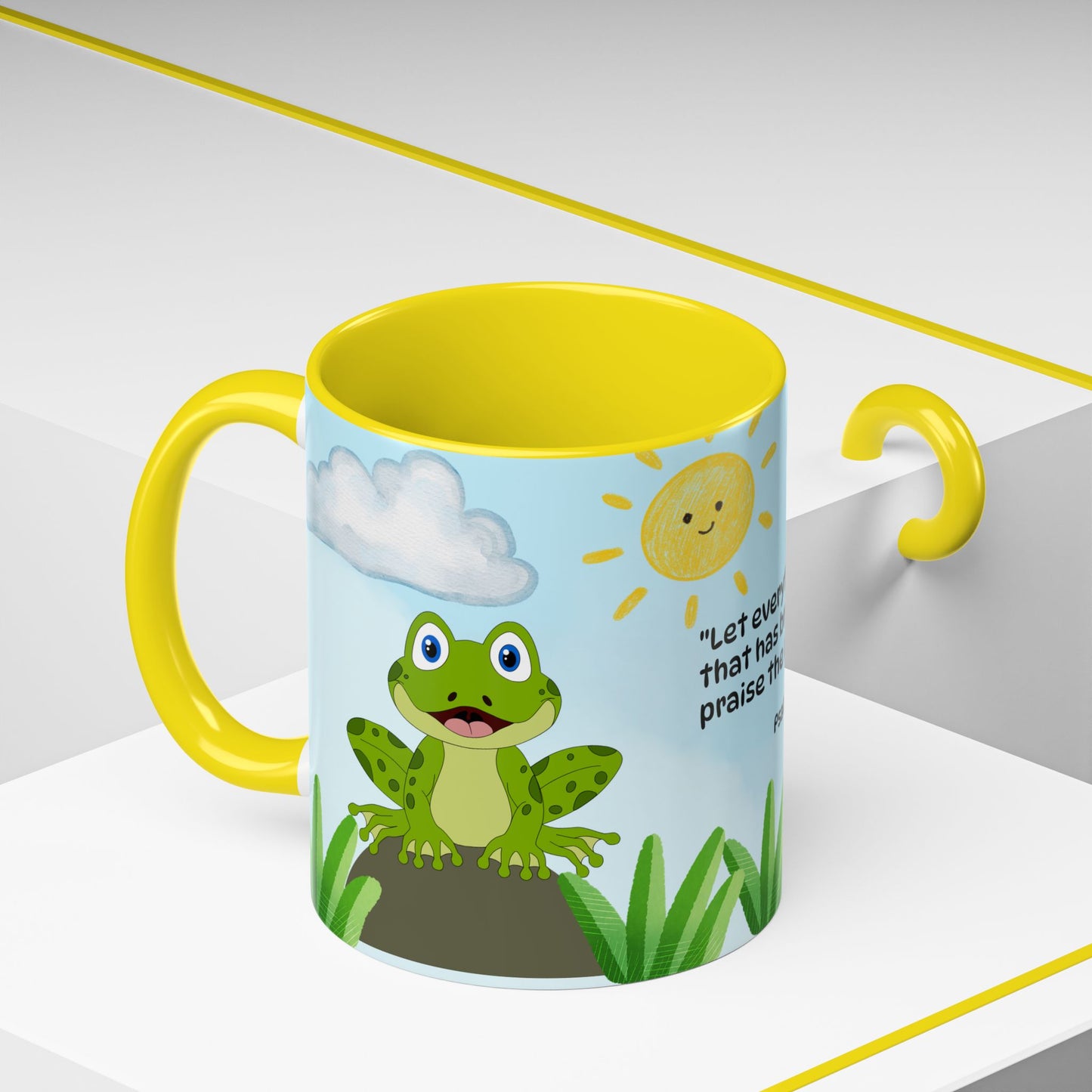 Frog Coffee Mug — Christian Ceramic Mug (Psalm 150:6)