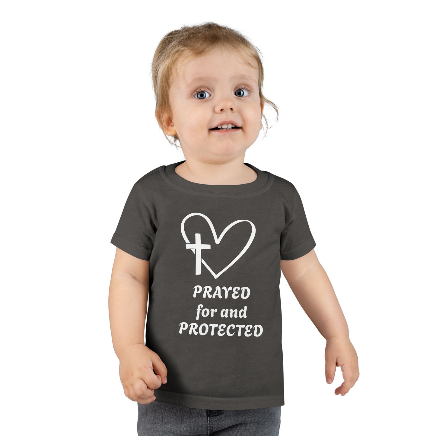 Christian Toddler T-Shirt —  Heart & Cross Tee (Psalm 121:7-8)