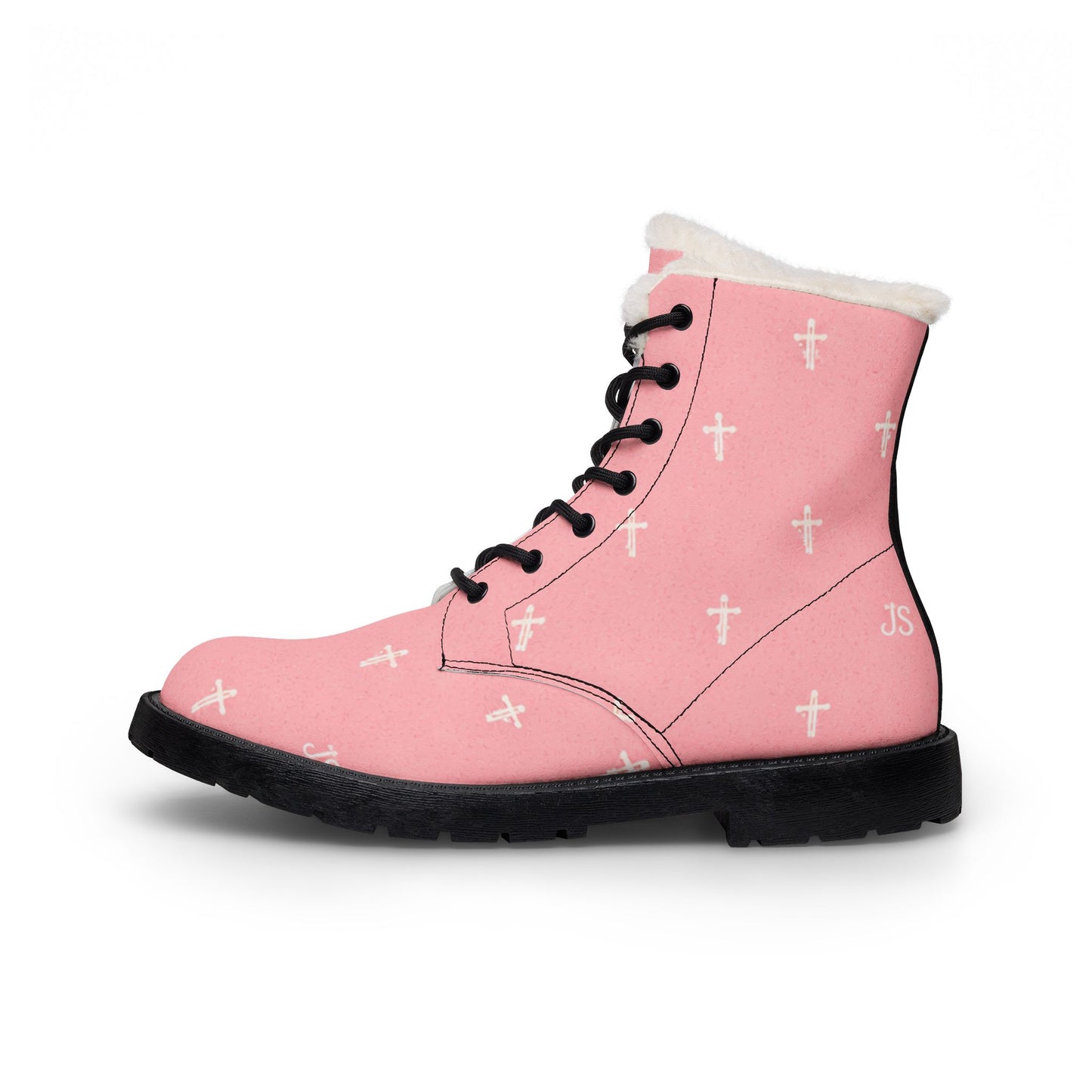 Women's Pink Cross Christian Boots — Signature Cross Pattern, Christian
