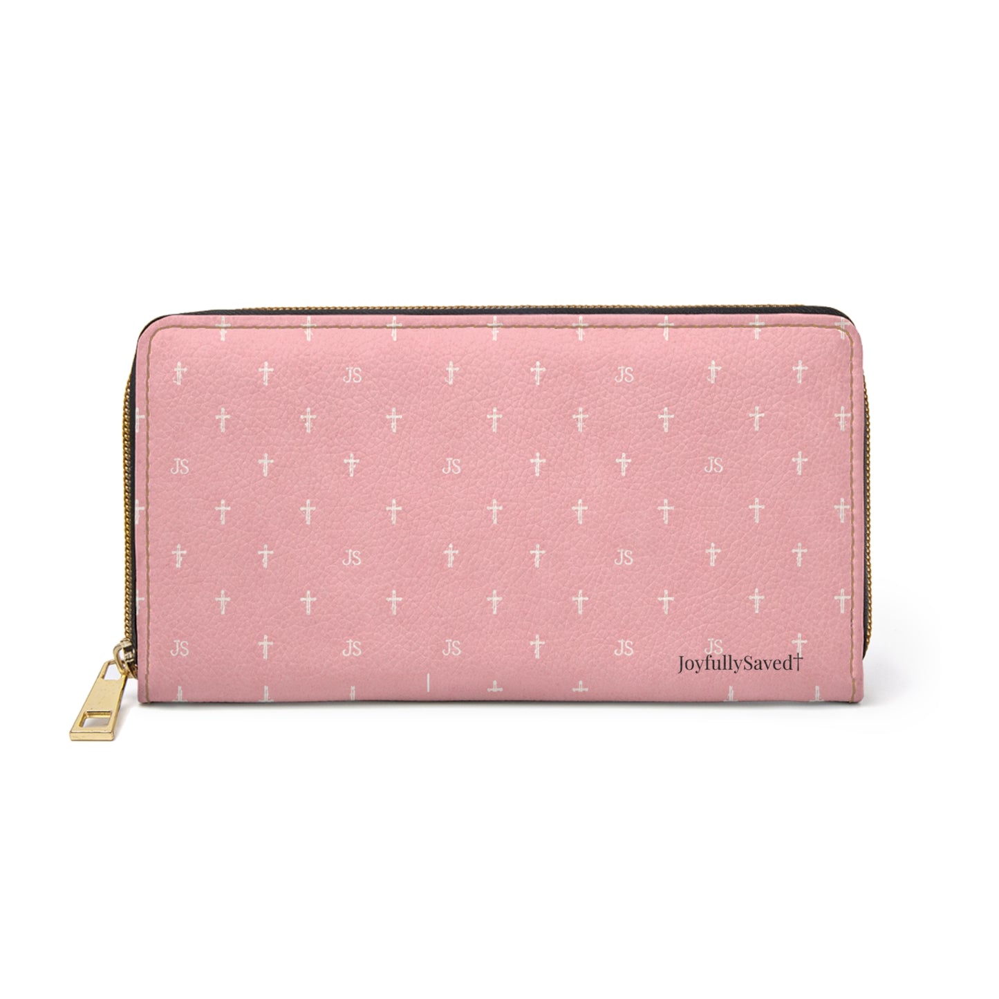 Pink Zipper Wallet — Christian Signature Cross Wallet