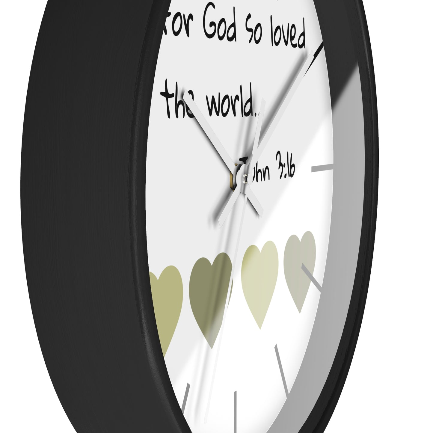 Wall Clock - "For God So Loved the World" John 3:16 Christian Heart Wall Clock