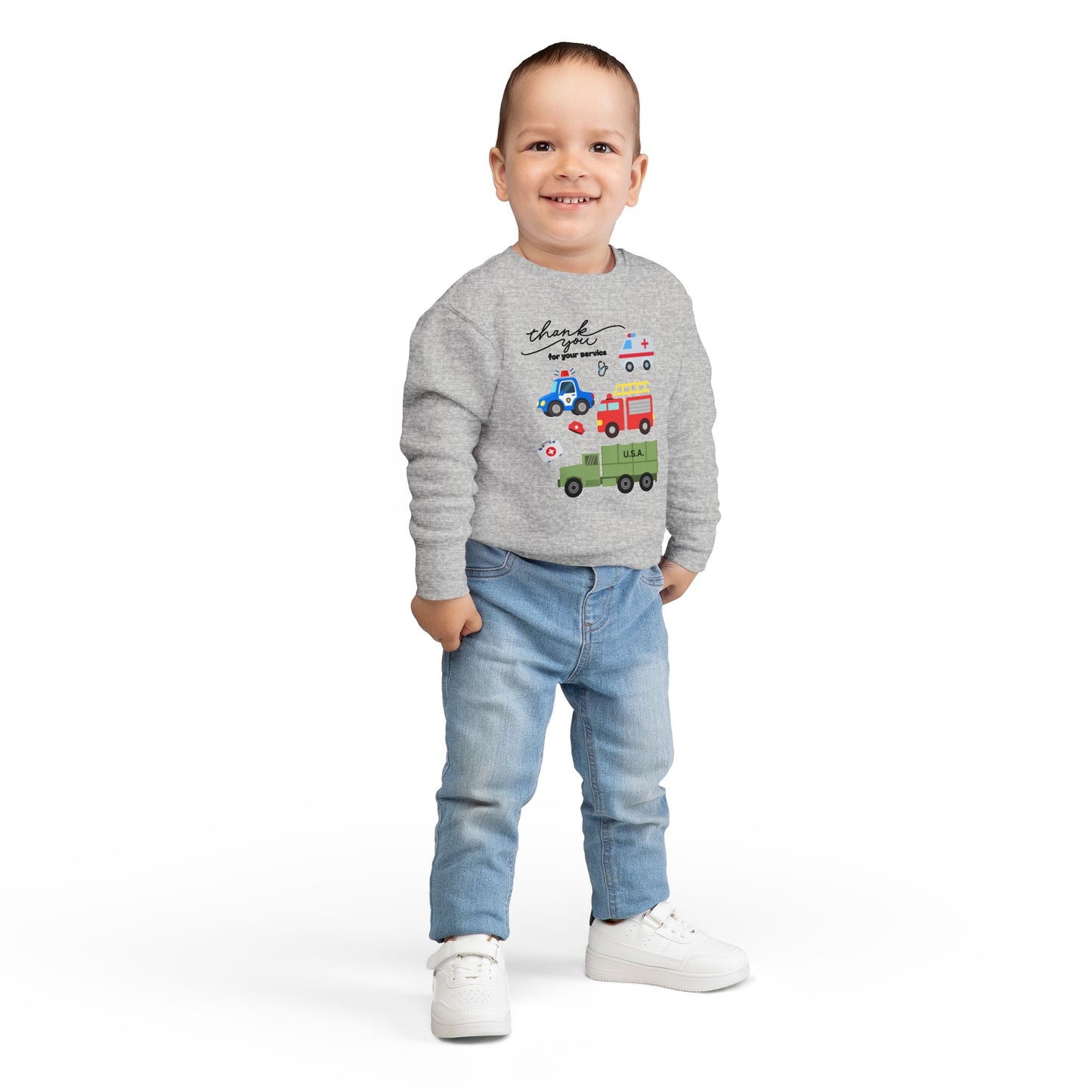 Christian Toddler Sweatshirt • Hero Vehicles Kids Pullover (John15:13)