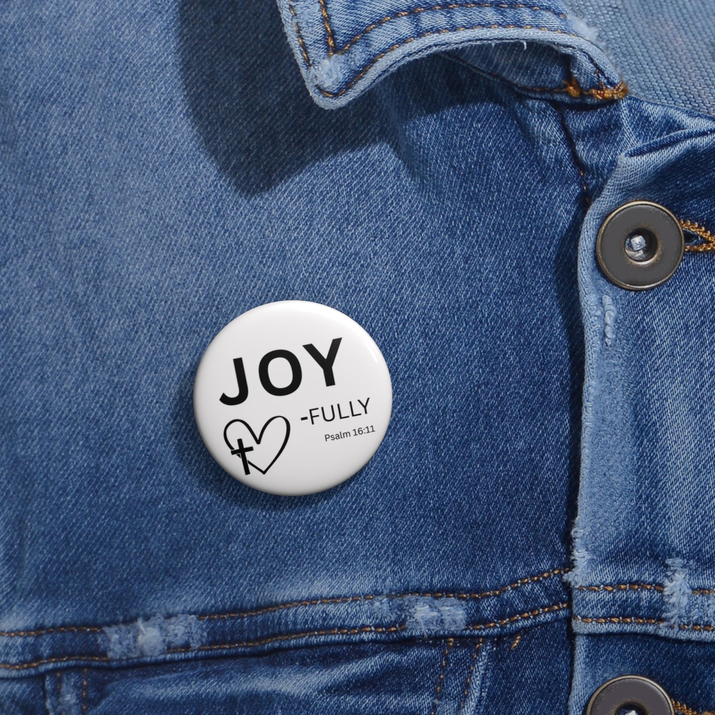 Joy-filled Psalm 16:11 Pin Button — Christian Faith Lapel Pin