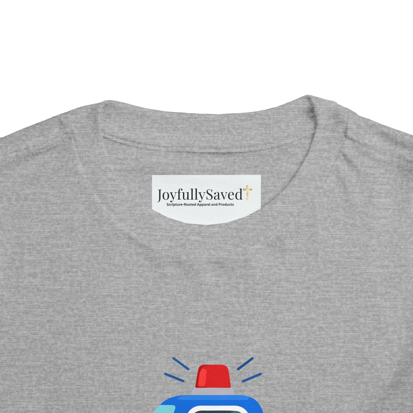 Christian Toddler Tee — Police Car Graphic (John 15:13)
