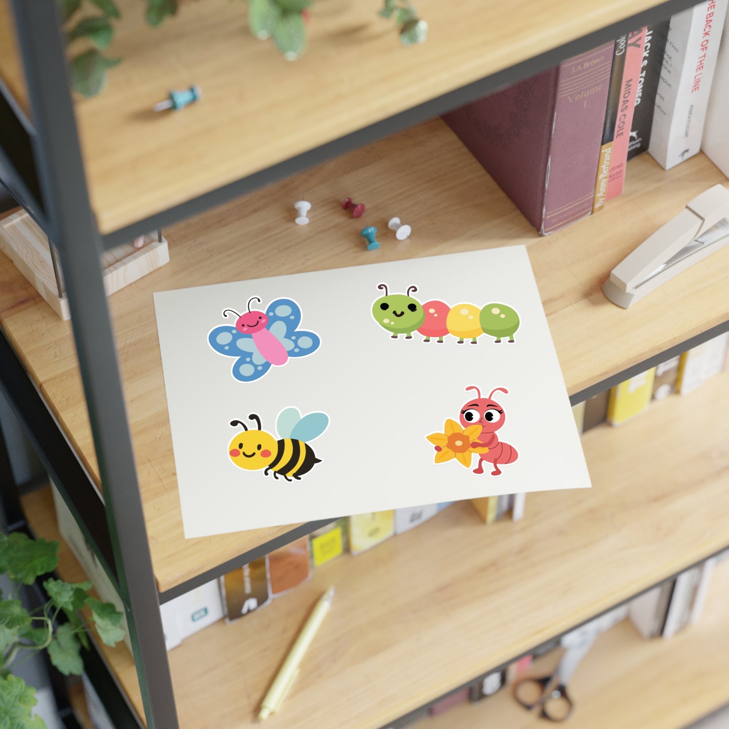 Cute Bug Sticker Sheet —VINYL Stickers for Kids, Scrapbooks & Planners
