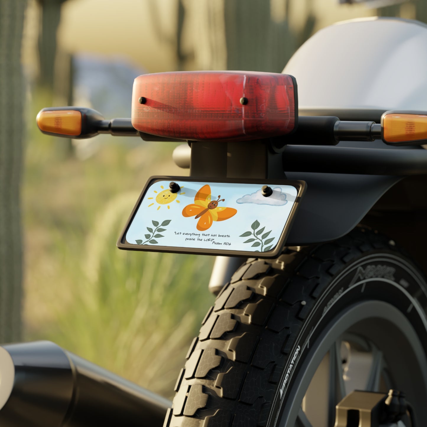 Mini License Plate (Psalm 150:6) | Christian Butterfly Tag