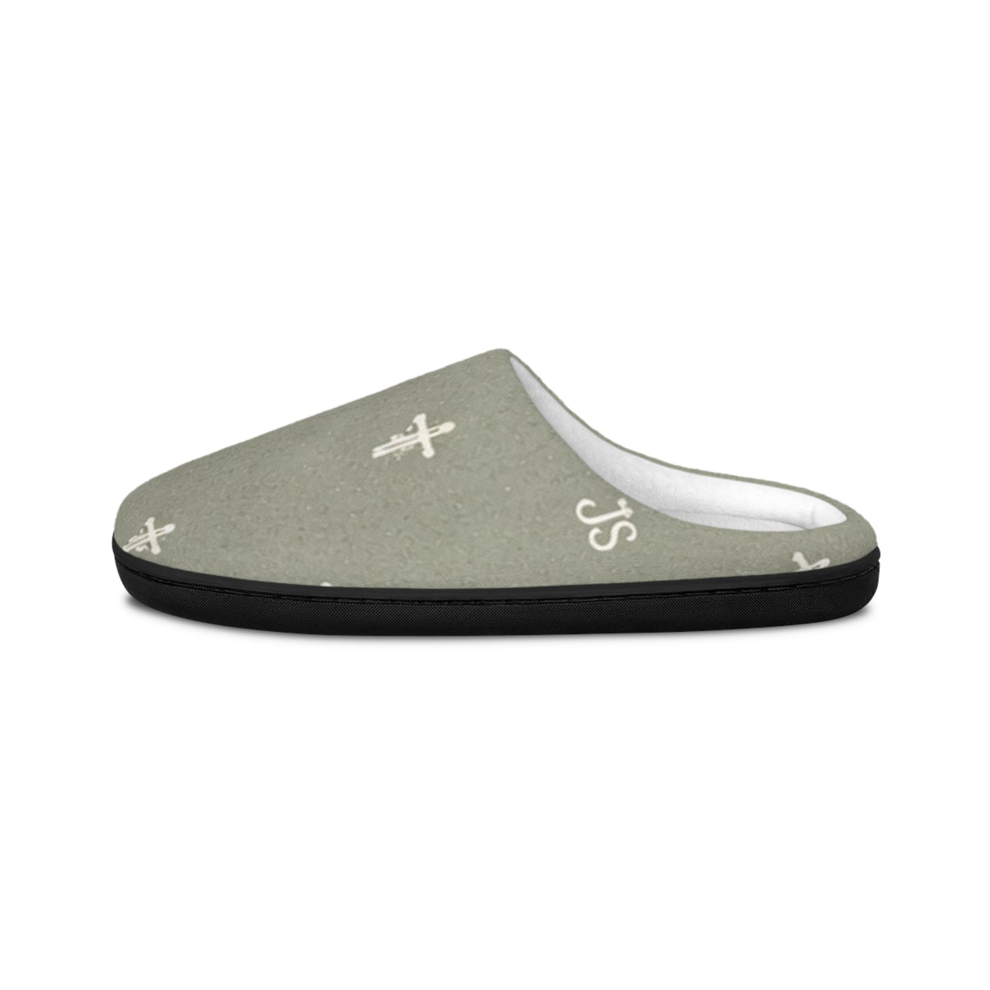 Christian Cross Pattern Women's Indoor Slippers — Signature JC Sage Design