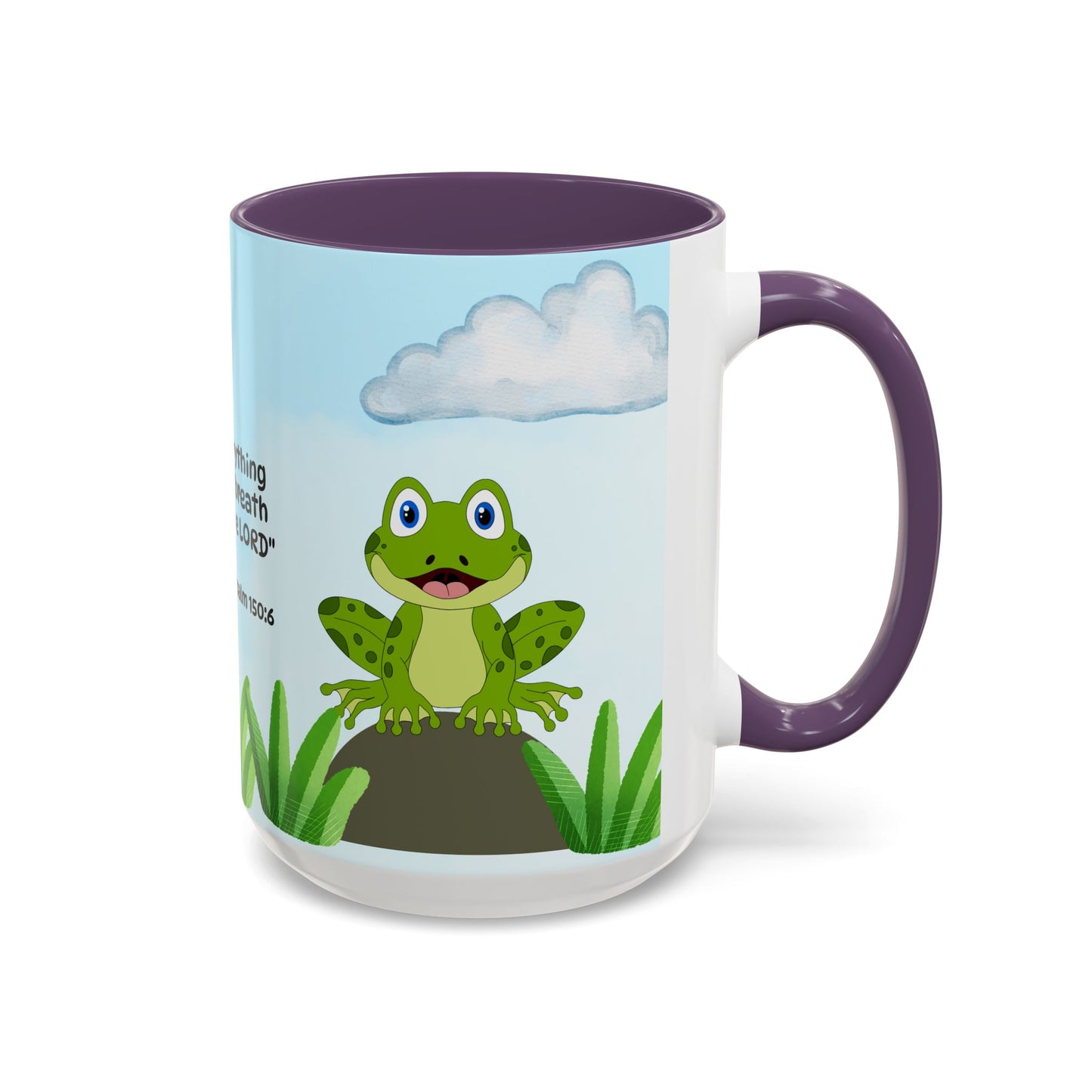Frog Coffee Mug — Christian Ceramic Mug (Psalm 150:6)