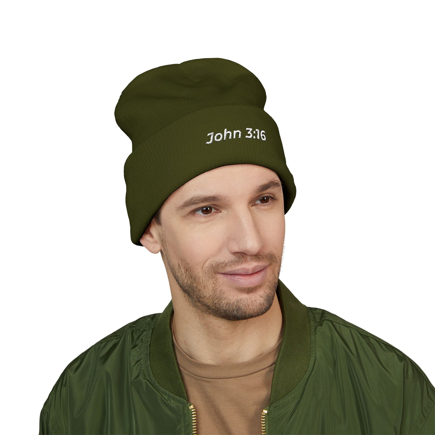 John 3:16 Embroidered Cuffed Beanie