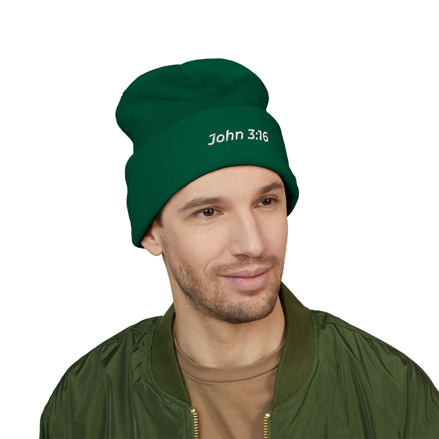 John 3:16 Embroidered Cuffed Beanie