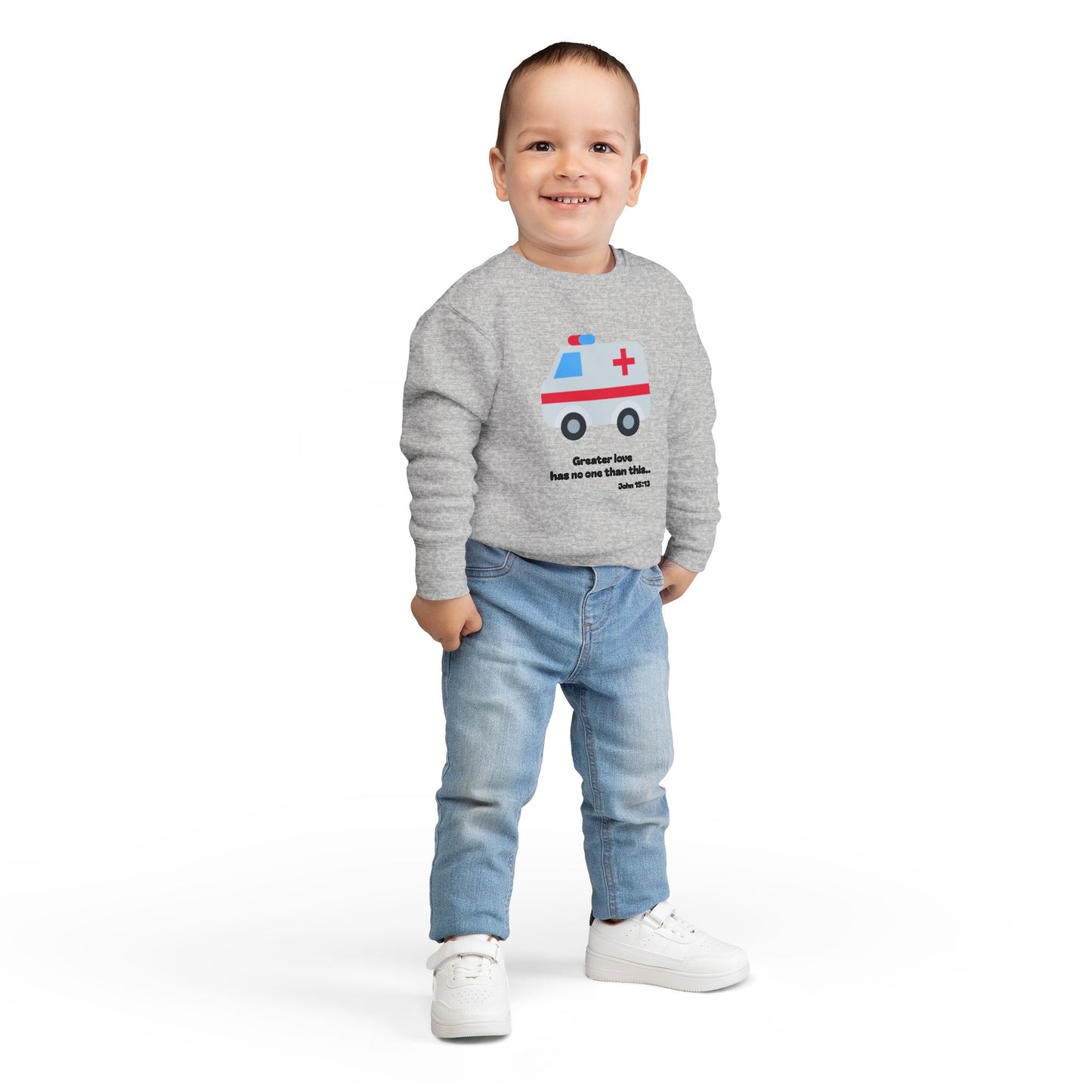 Christian Toddler Sweatshirt • Ambulance Kids Pullover (John 15:13)