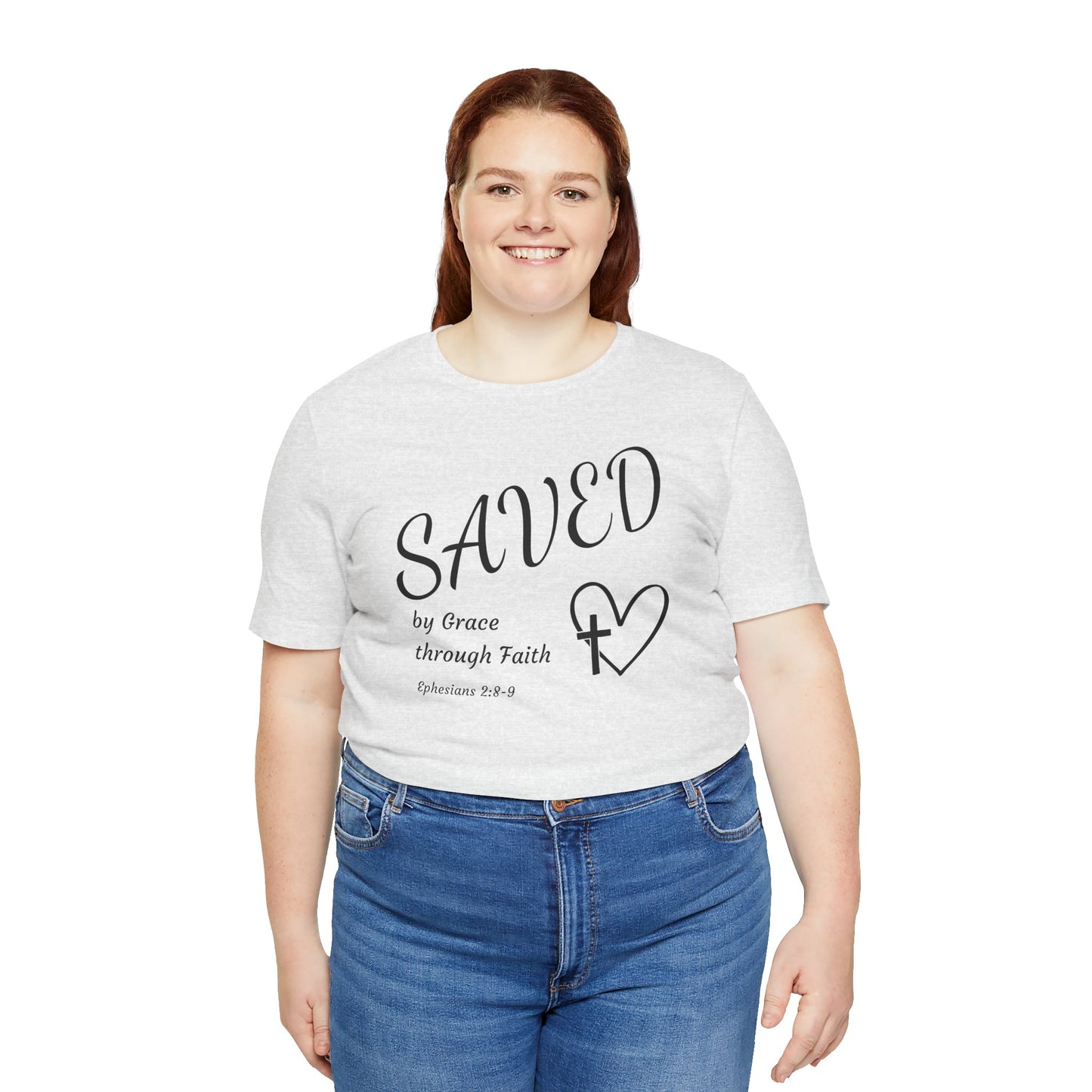 Ephesians 2:8-9 Christian T-Shirt — "SAVED by Grace through Faith" Tee