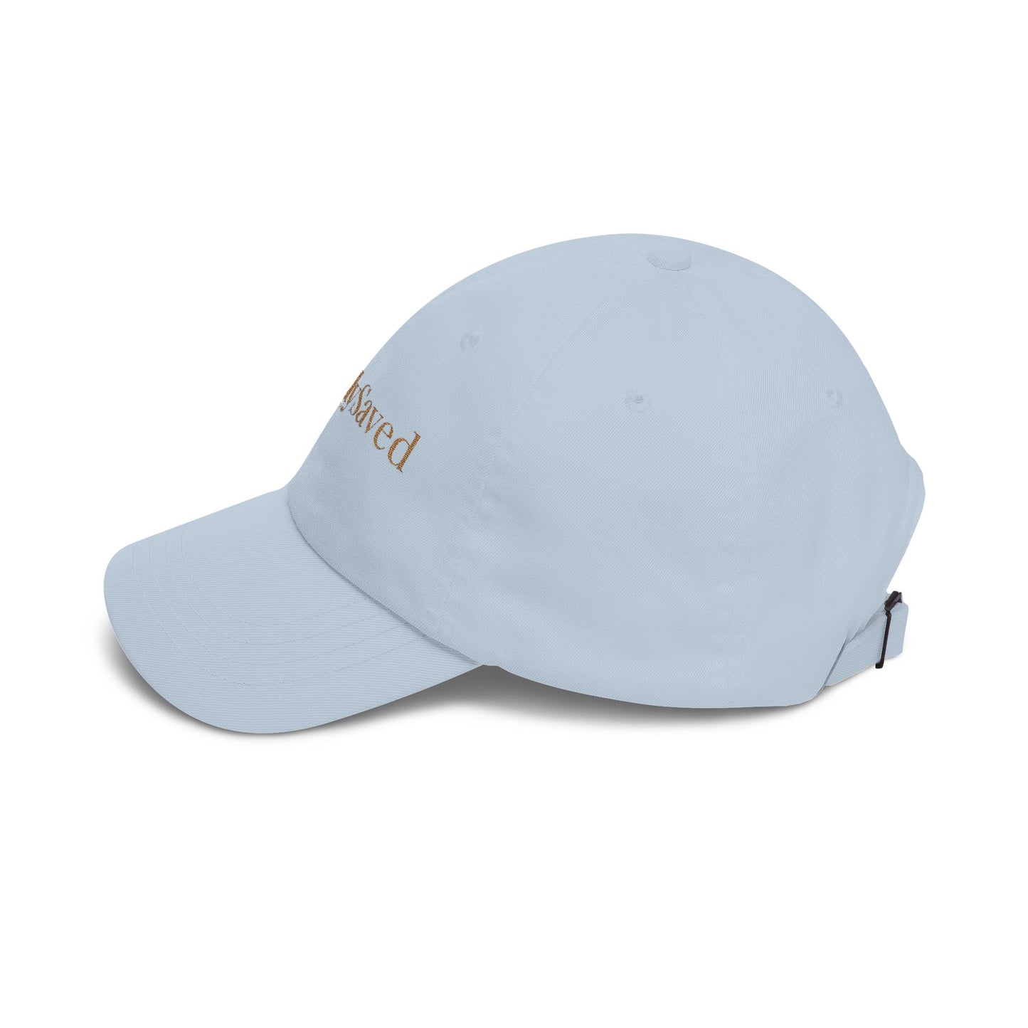 Joyfully Saved "dad" Cap, Logo only — Embroidered Hat, Gold text