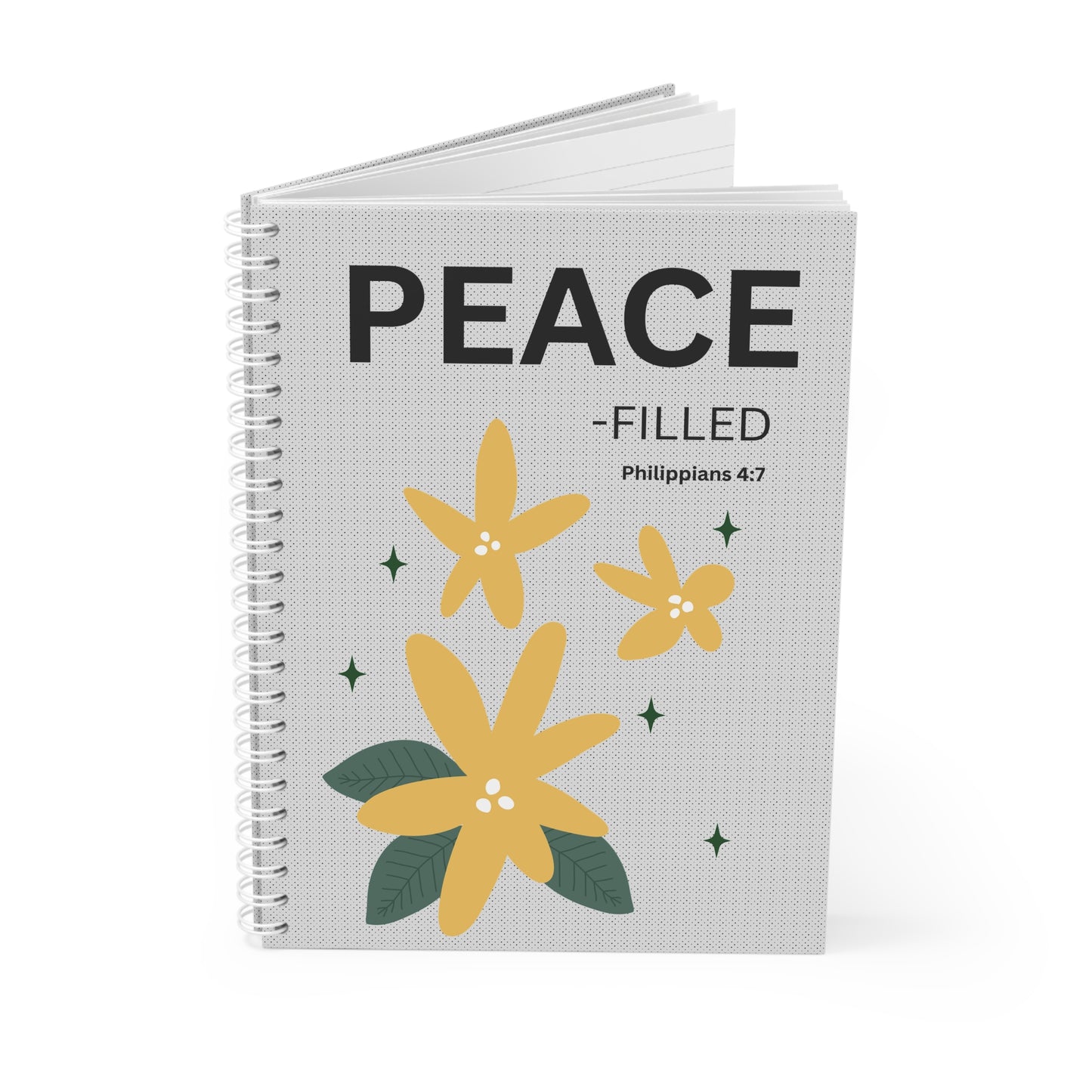 Peace - filled Spiral Notebook Philippians 4:7 — Inspirational  Journal for Daily Devotion & Faith Notes