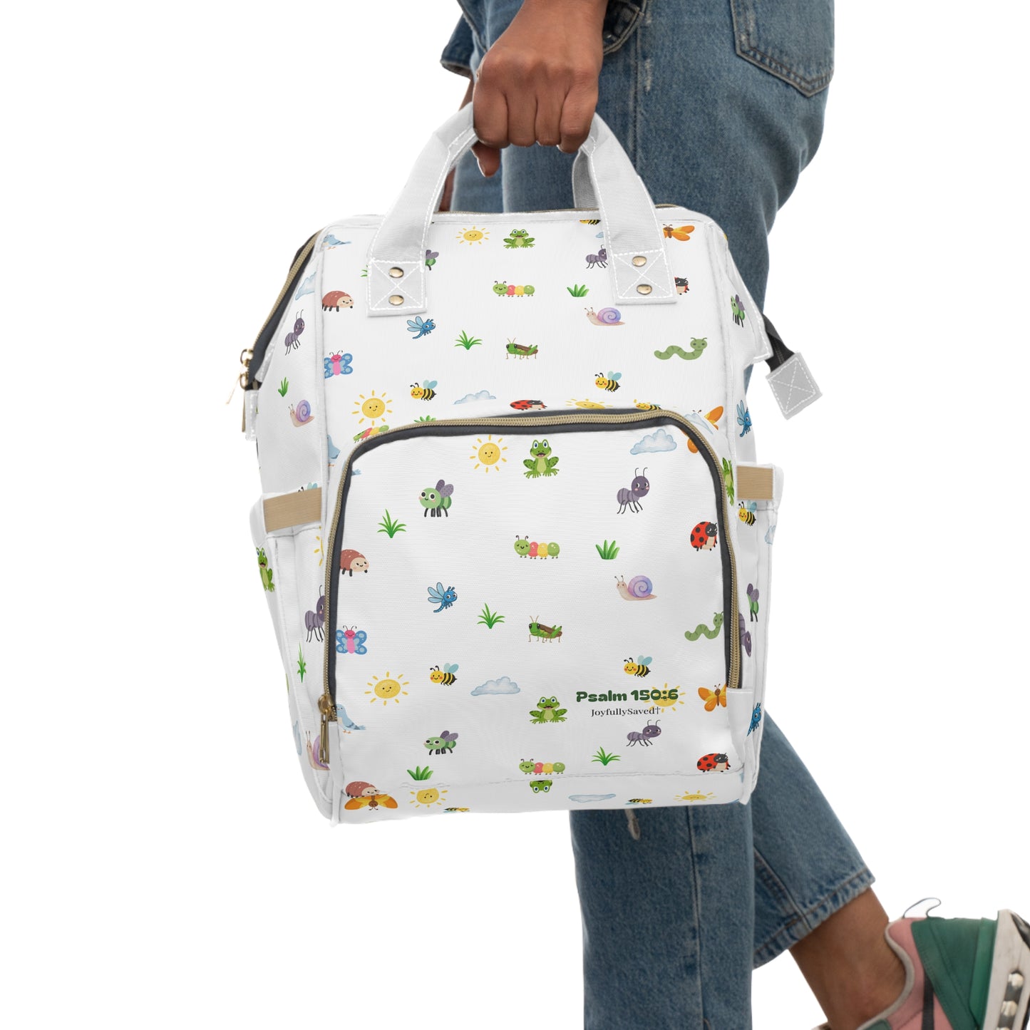 Cute Critters Diaper Backpack — Christian Diaper Bag (Psalm 150:6)