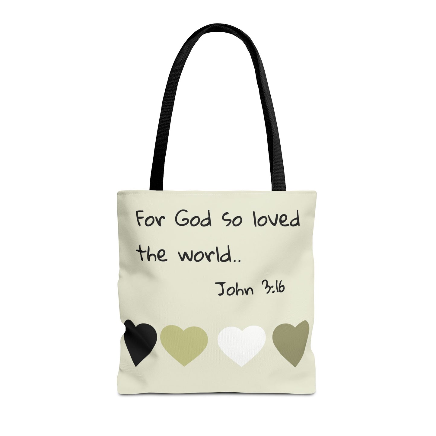 John 3:16 Scripture Tote Bag — "For God so loved the world" Religious Canvas Tote